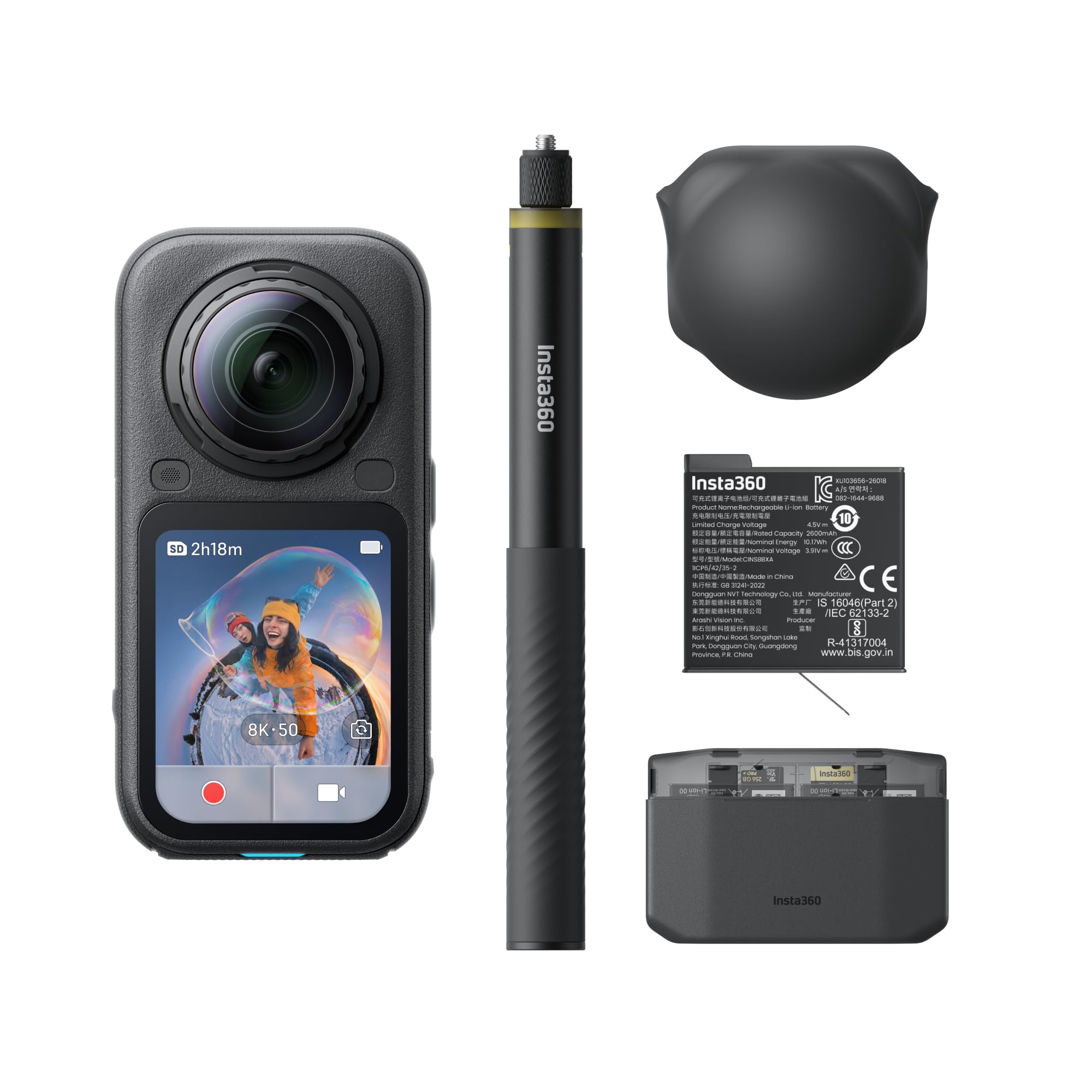 Insta360 X6 Essential Bundle Midnight Black Action Kamera (8K 360&deg;-Kamera, 120 MP 360&deg;-Fotos, 2,32 Zoll OLED-Display) - Bild 1