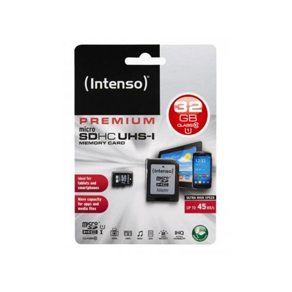 INTENSO 32GB microSDHC Karte UHS-I mit Adapter - Bild 1