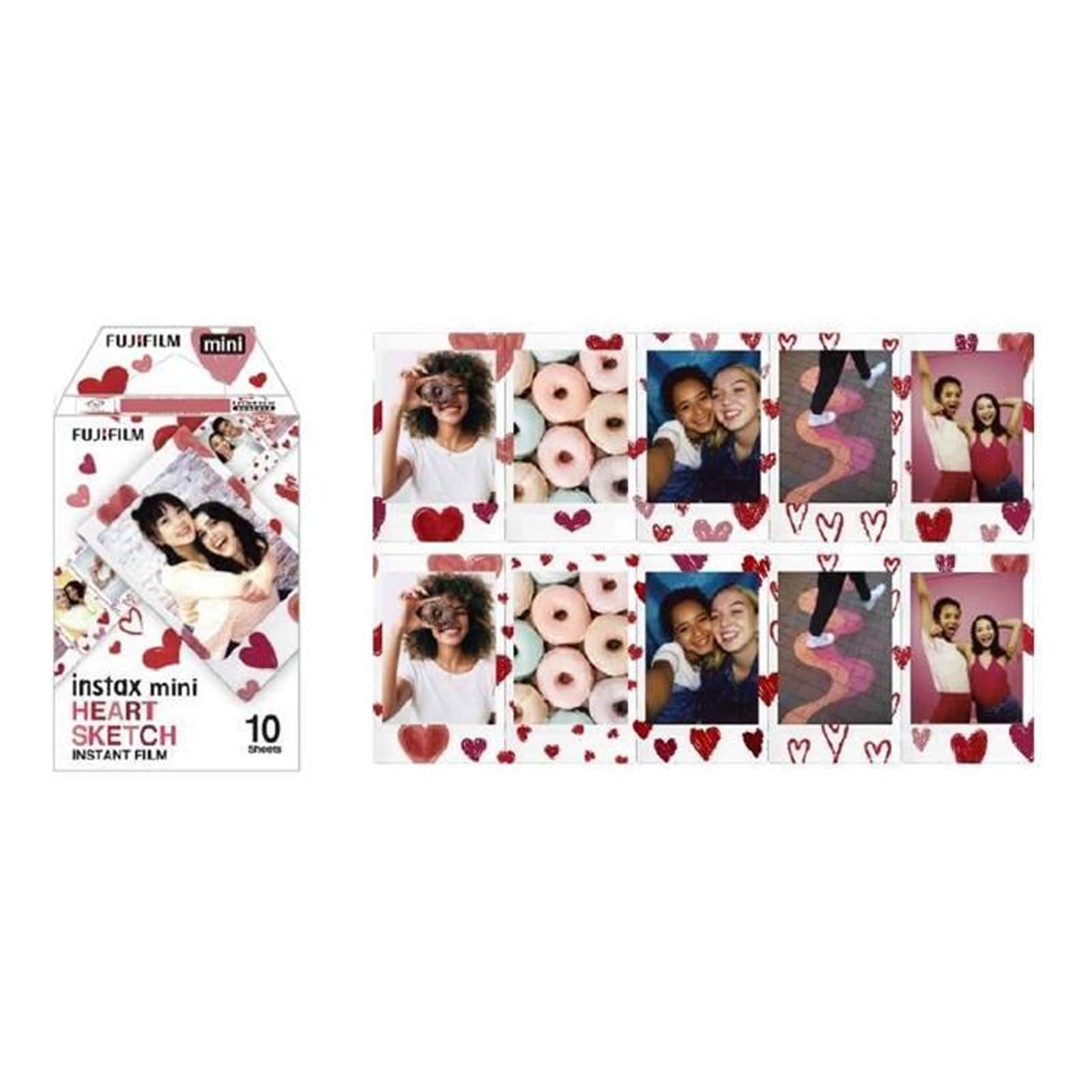 FUJIFILM Colorfilm INSTAX mini Heart Sketch WW 1 Sofortbildkamera-Filme - Bild 1