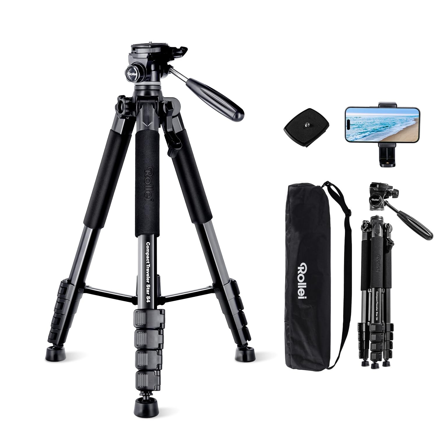 ROLLEI Compact Traveler Star S4 Stativ (für Kameras &; Smartphones)