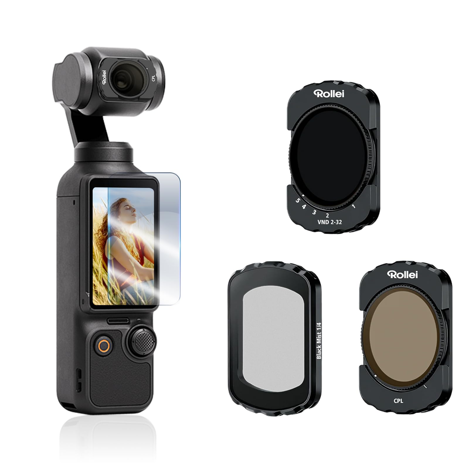 ROLLEI DJI Osmo Pocket 3 Cinema Filter Set 3-in-1 | Black Mist 1/4 , VND 2-32 und CPL - Bild 1