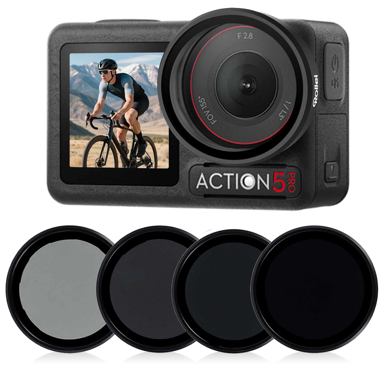 ROLLEI DJI Osmo Action 3/4/5 Filter-Set | CPL, ND8, ND16 und ND32 - Bild 1