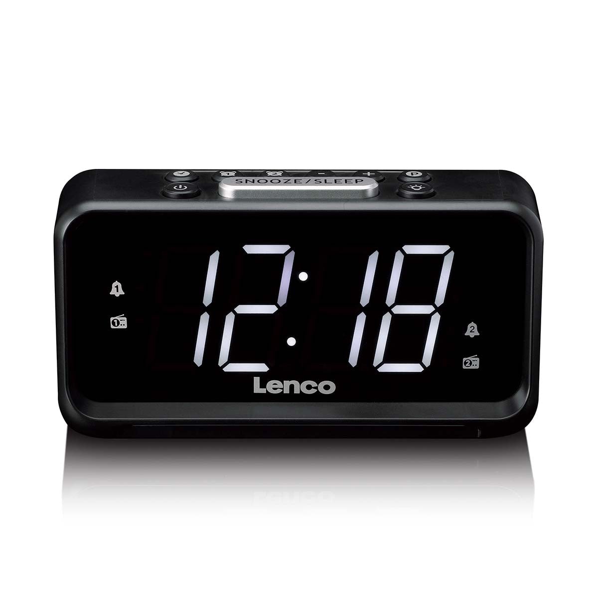LENCO Radiowecker CR-28BK schwarz (manueller Dimmer, Nachtbeleuchtung, heller LED-Anzeige) - Bild 1