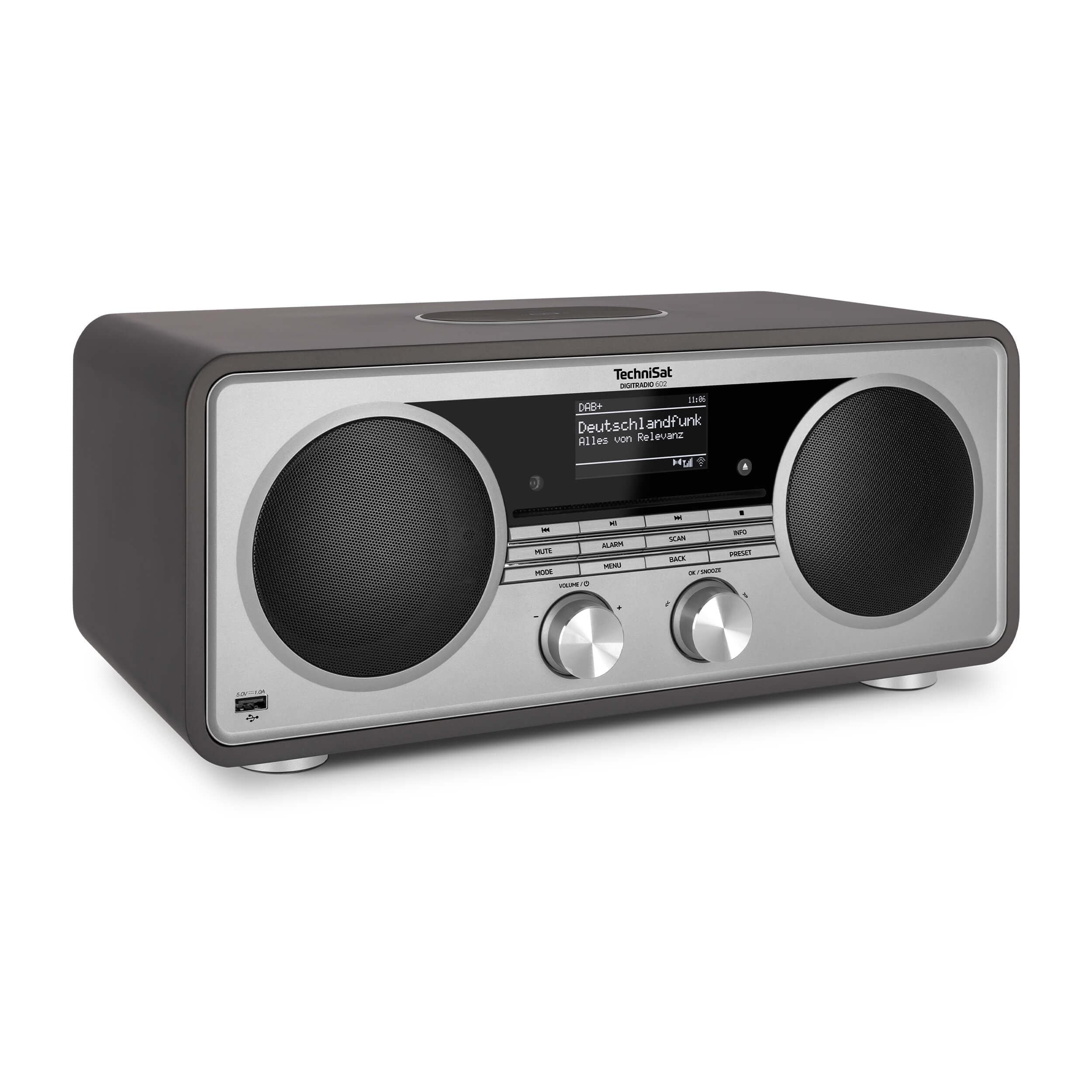 TechniSat DIGITRADIO 602, Anthrazit/Silber DAB+ Internetradio mit CD-Player (DAB+/UKW/Internet-Stereoradio mit CD-Player, Spotify Free und Wireless-Charging-Funktion) - Bild 1