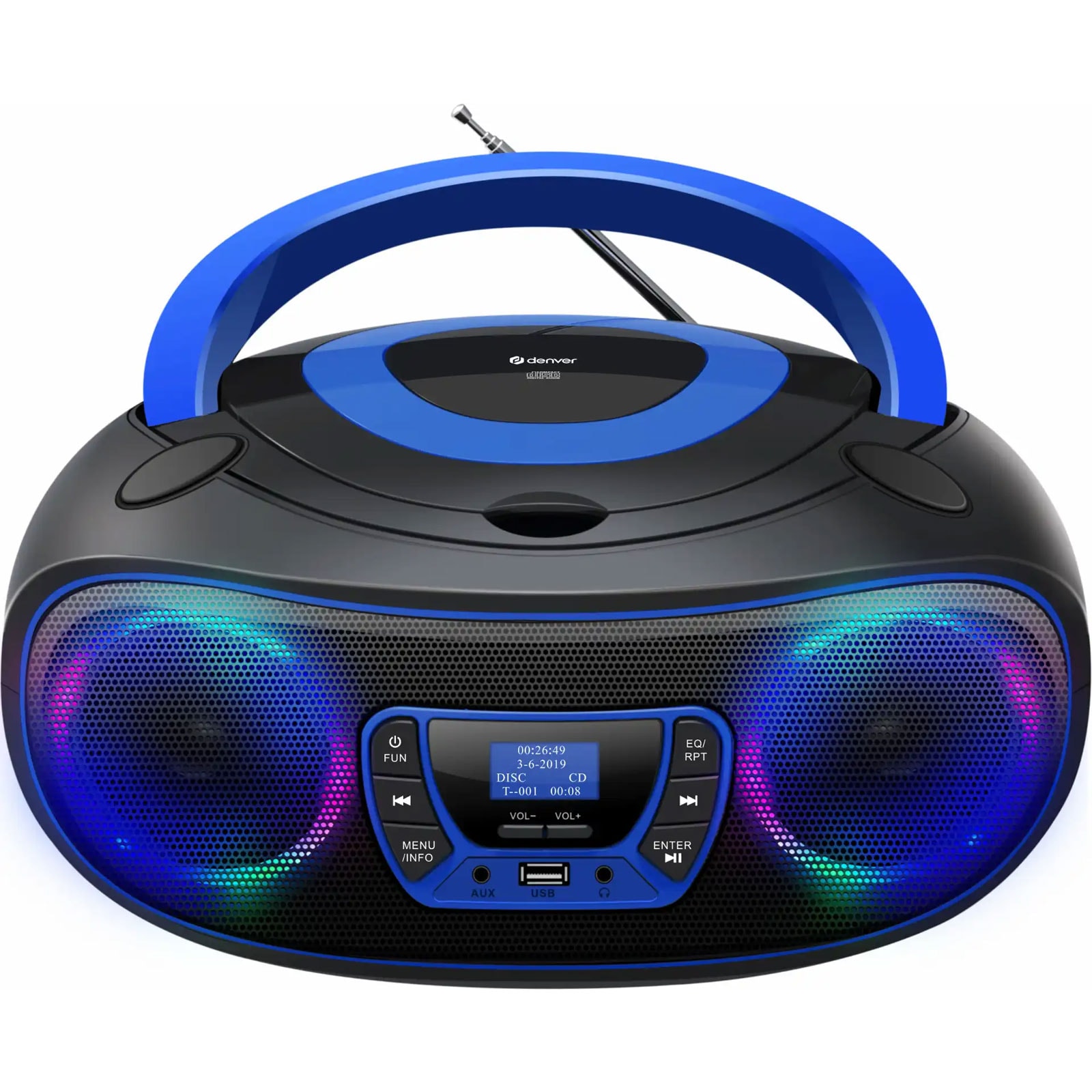 DENVER TDB-212 Radiorekorder mit CD-Spieler Blau - Bild 1