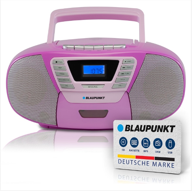 B 120 | Boombox mit CD Player und Bluetooth | Violett - Bild 1