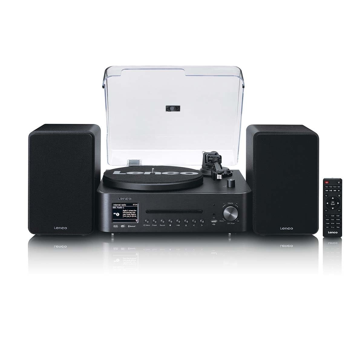 LENCO MC-760BK Stereoanlage (mit Plattenspieler, Internetradio, DAB+, FM, Bluetooth&reg;, CD/MP3-Player) - Bild 1