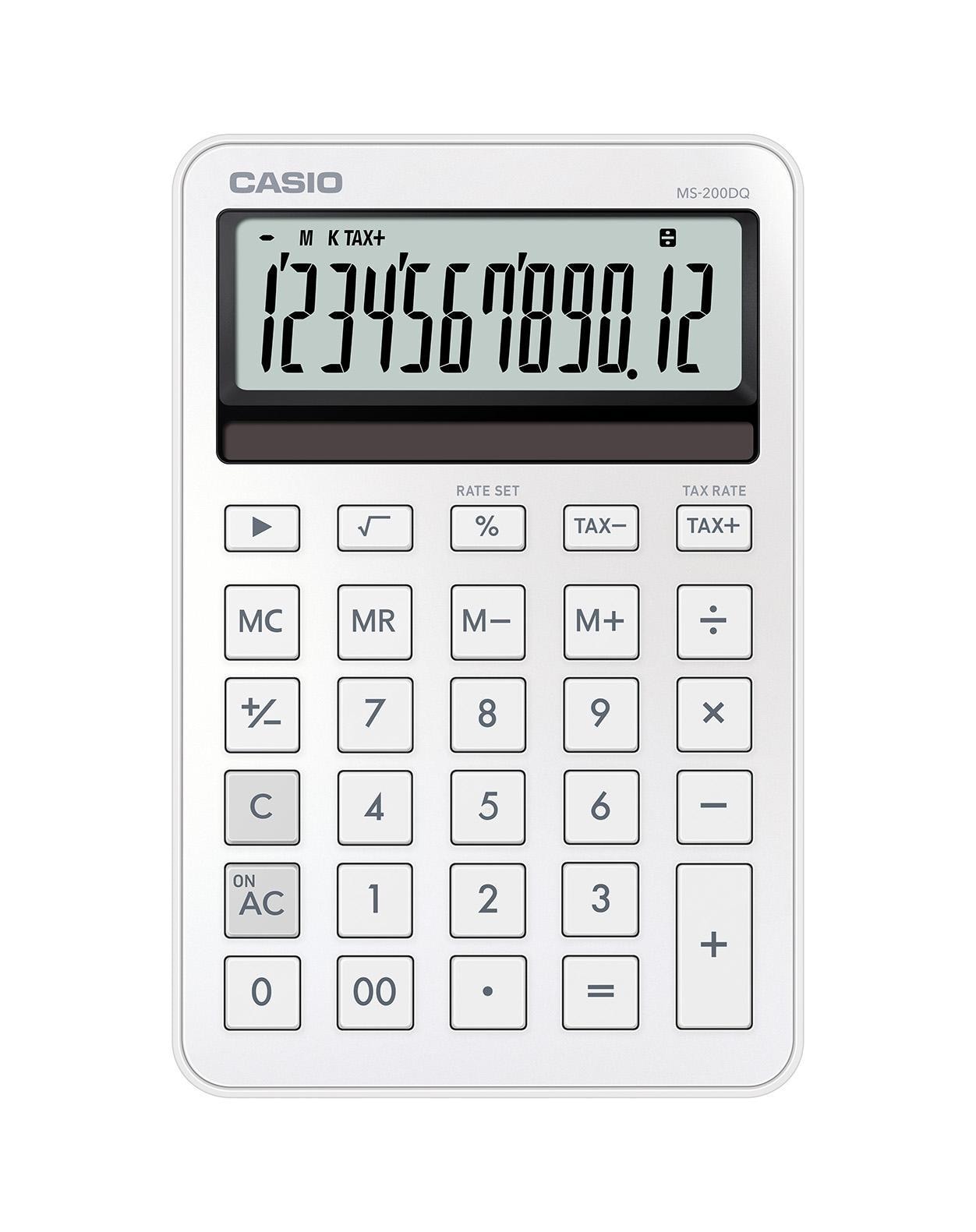 CASIO MS-200DQ Wei&szlig; Taschenrechner (Solar-/ Batteriebetrieb, LC Display) - Bild 1