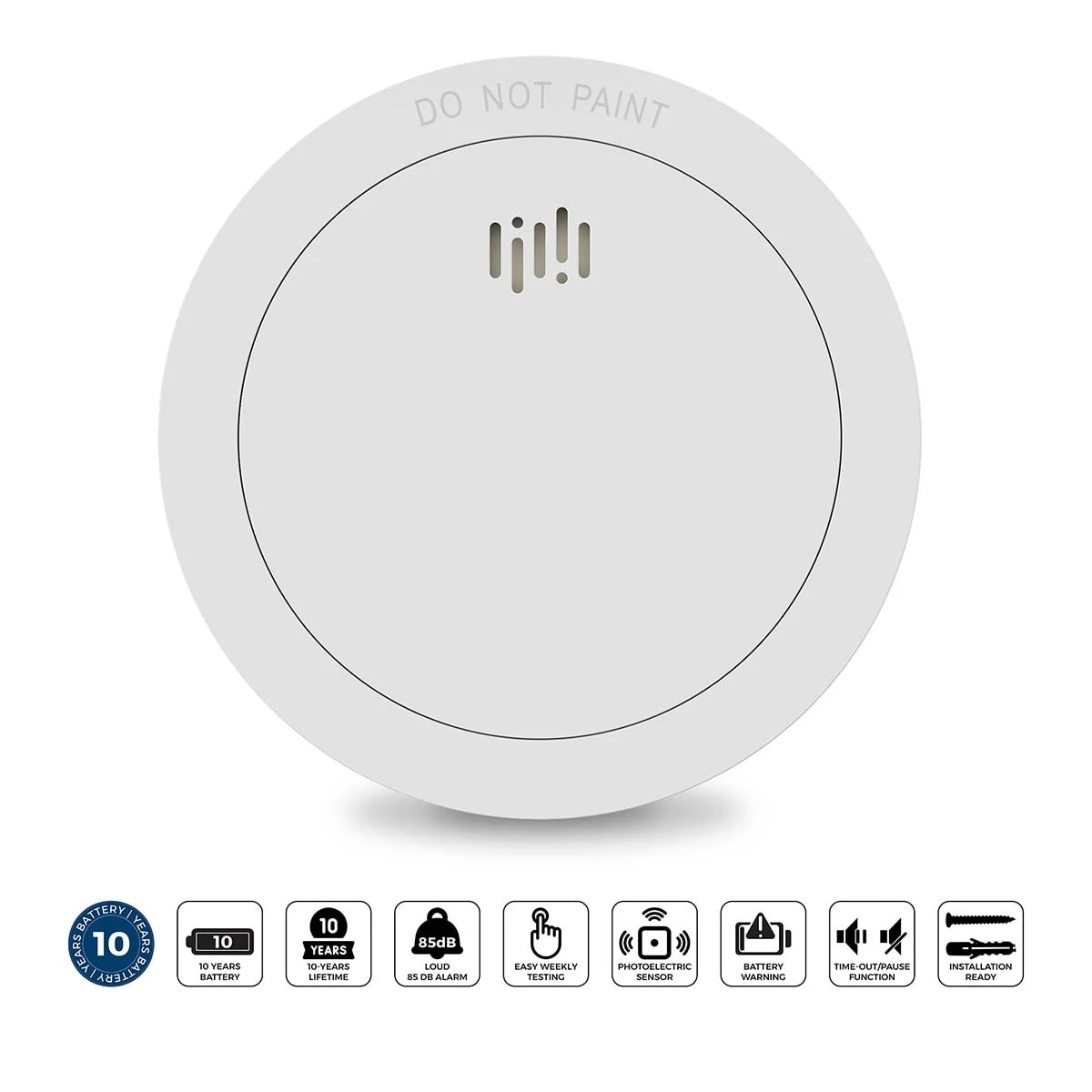 Alecto SD1030 Rauchmelder mit 10 Jahren Batterie- und Sensorlaufzeit, wei&szlig; - Bild 1