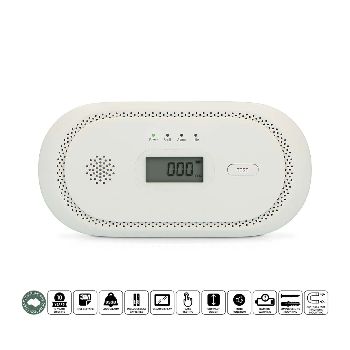 Alecto COA2650 Kohlenmonoxidalarm mit 10 Jahren Sensorlaufzeit und Display - Bild 1