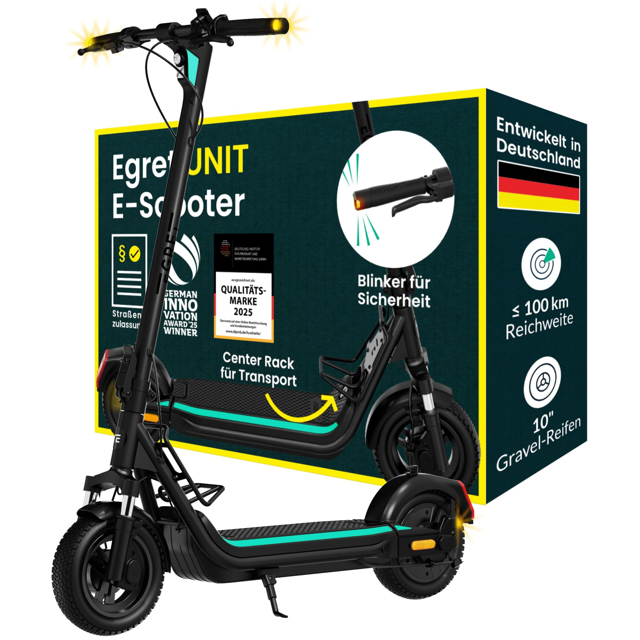 Egret Unit E-Scooter (Bis zu 100 km,130kg Tragf&auml;higkeit, 1890 Watt Spitzenleistung, ergonomischer Griff, Blinker) - Bild 1