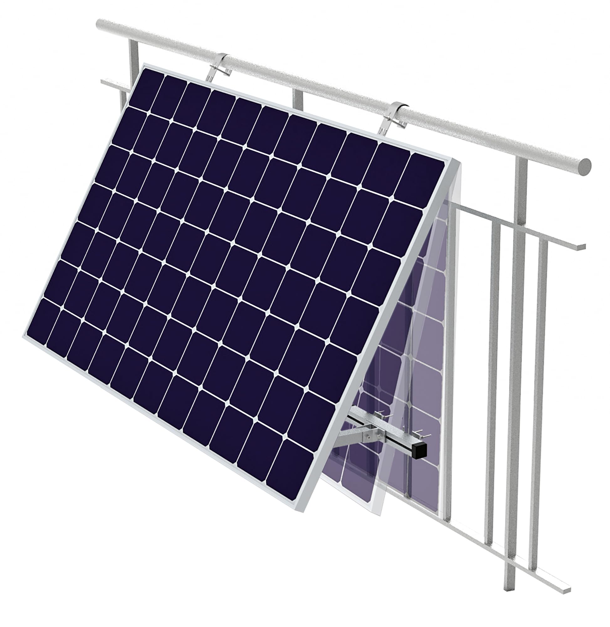 Schwaiger Gel&auml;nderhalterung f&uuml;r Solarmodul silber - Bild 1