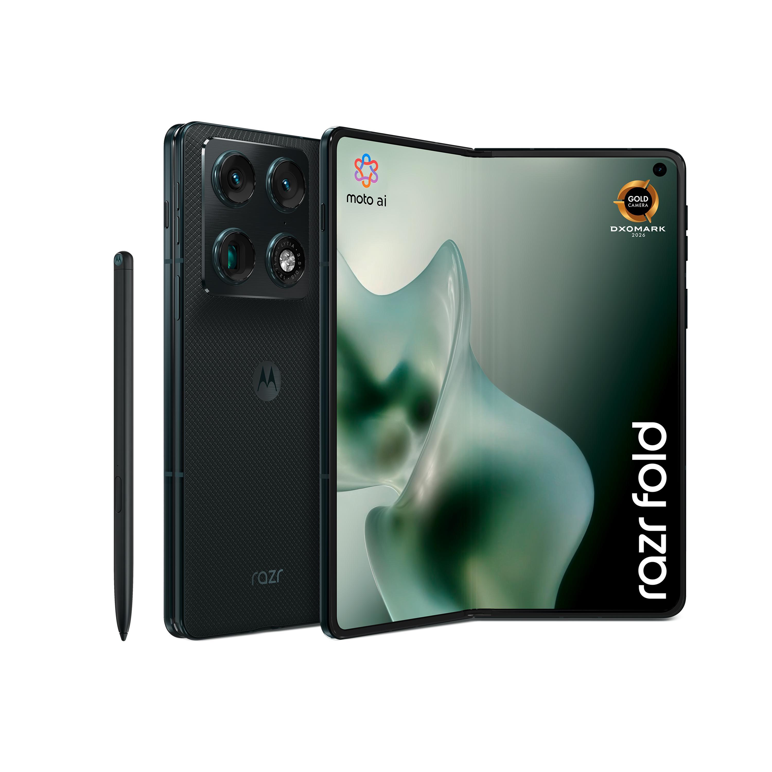 Motorola razr fold 16GB + 512GB PANTONE&reg; Blackened Blue Smartphone (8,09 Zoll, 50 MP, Triple-Kamera, 6.000-mAh, Octa-Core, Fingerabdrucksensor, Gesichtserkennung, faltbar, Blau) - Bild 1