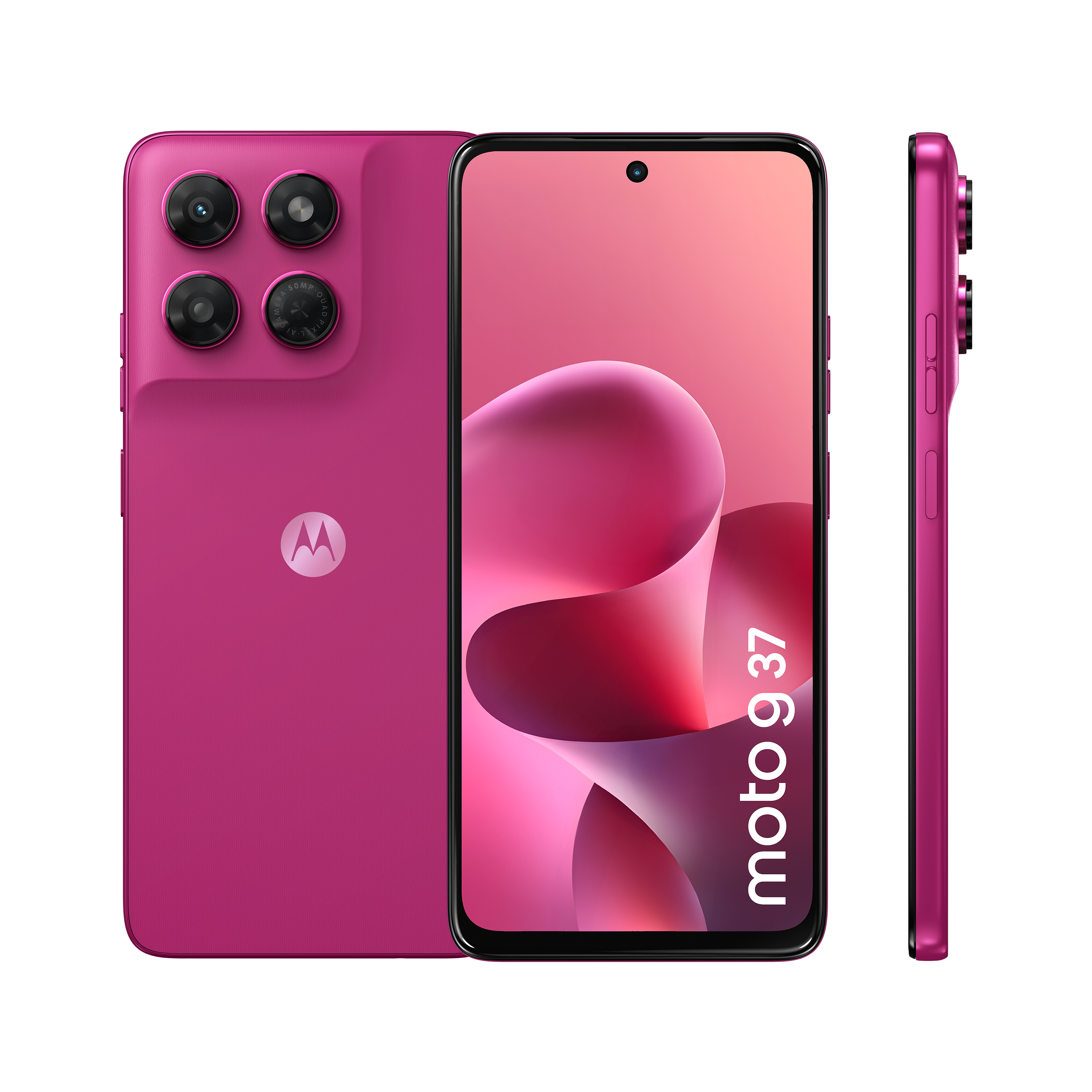Motorola G37 4GB + 128GB PANTONE&reg; Fuchsia Red Smartphone (6,67 Zoll, 50 MP, 5.100-mAh, Octa-Core, Fingerabdrucksensor, Gesichtserkennung, rot) - Bild 1