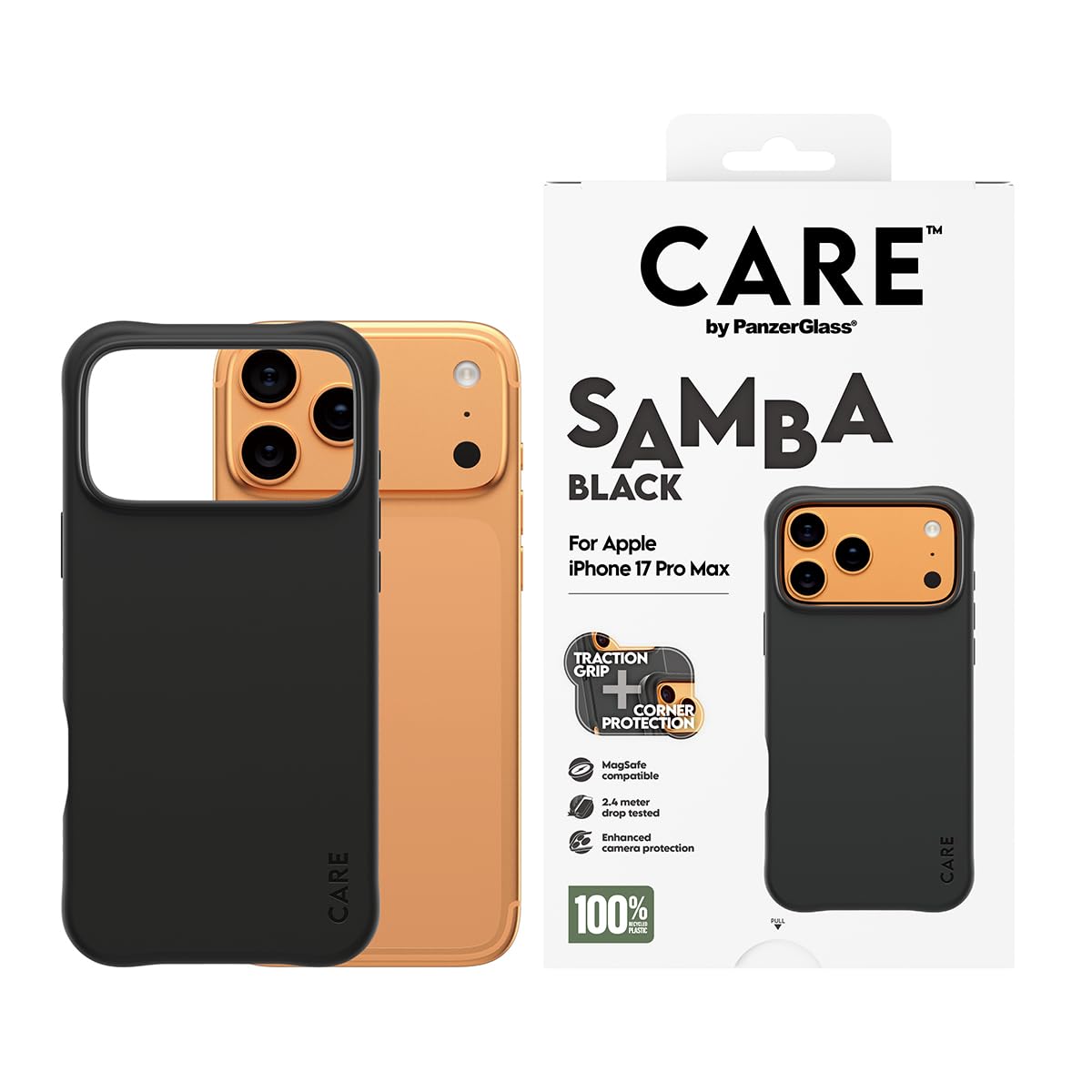 PanzerGlass CARE by PanzerGlass Fashionable Case Samba mit MagSafe f&uuml;r iPhone 17 Pro Max, Schwarz (CR29487) - Bild 1
