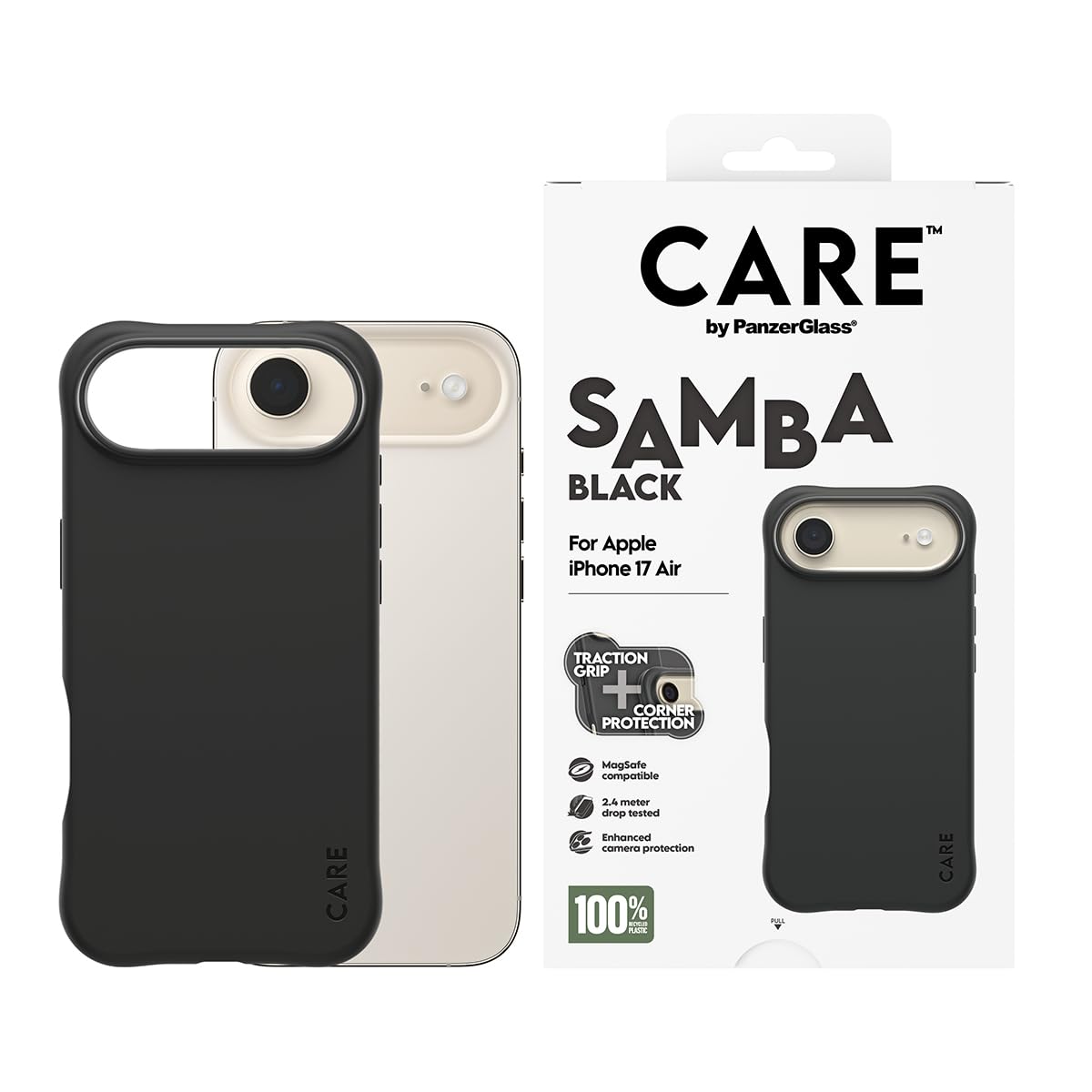 PanzerGlass CARE by PanzerGlass Fashionable Case Samba mit MagSafe f&uuml;r iPhone 17 Air, Schwarz (CR30935) - Bild 1