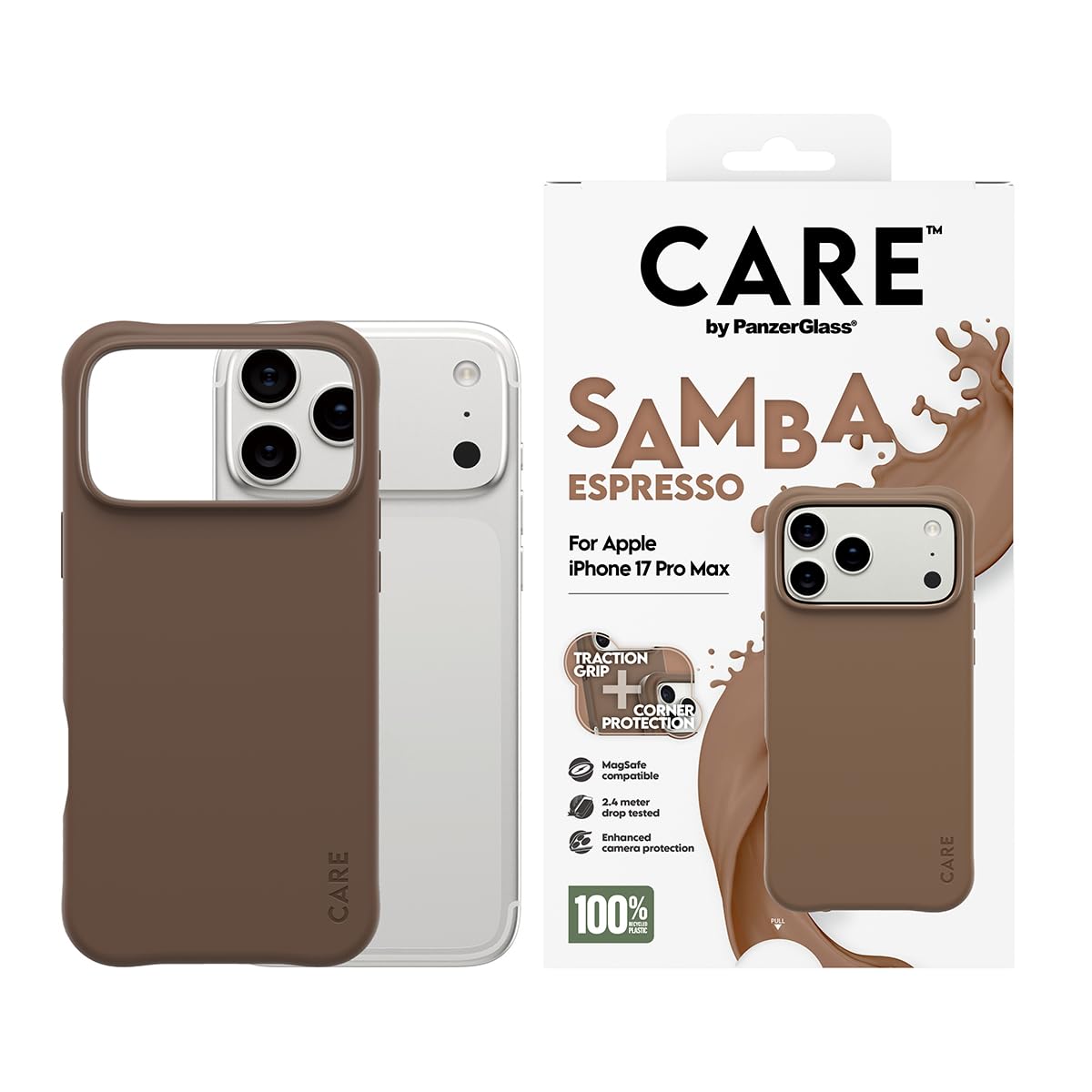 PanzerGlass CARE by PanzerGlass Fashionable Case Samba mit MagSafe f&uuml;r iPhone 17 Pro Max, Transparent/Wei&szlig; (CR84109) - Bild 1