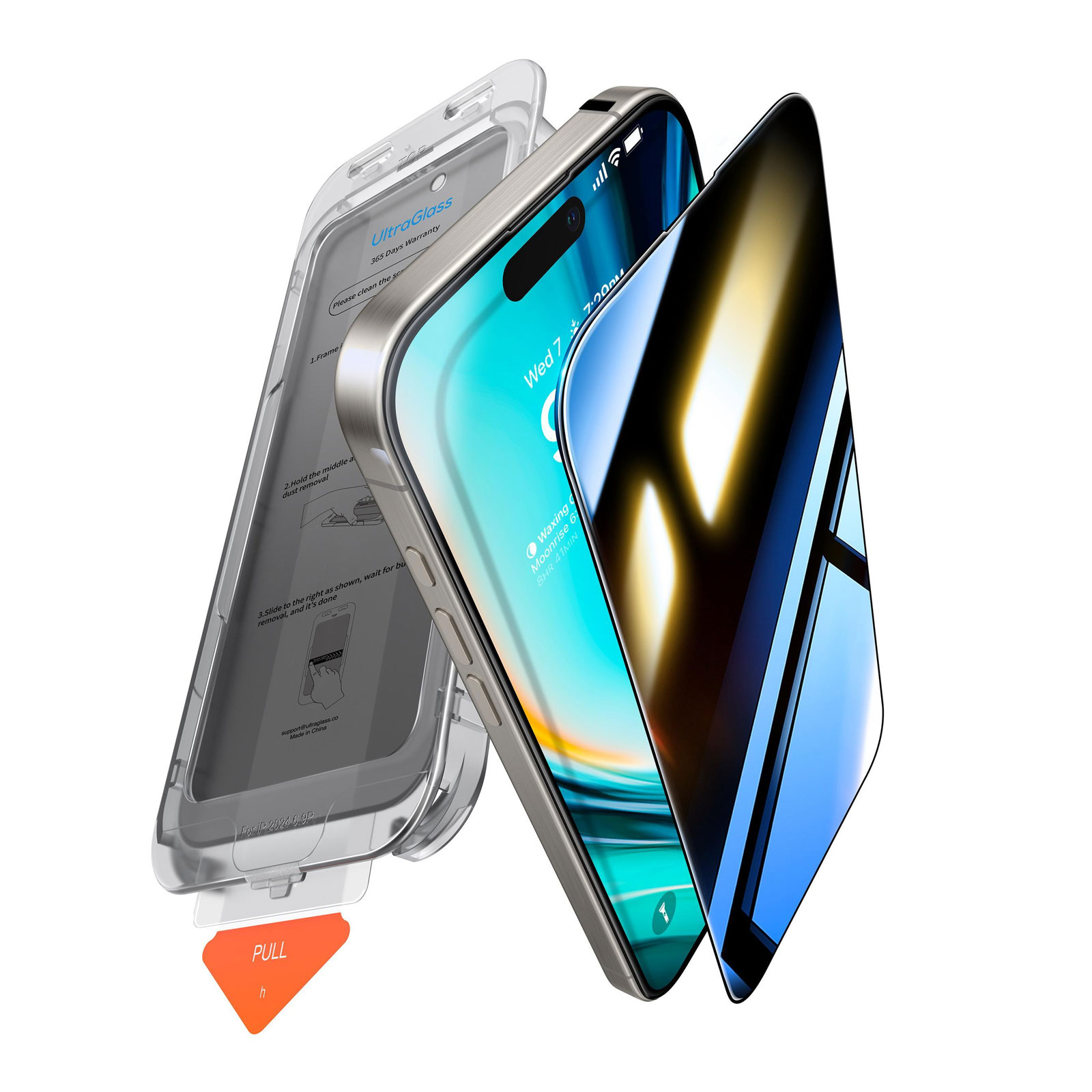 Torras Install Master Privacy screen protector f&uuml;r iPhone 16 Pro Black Schutzglas - Bild 1