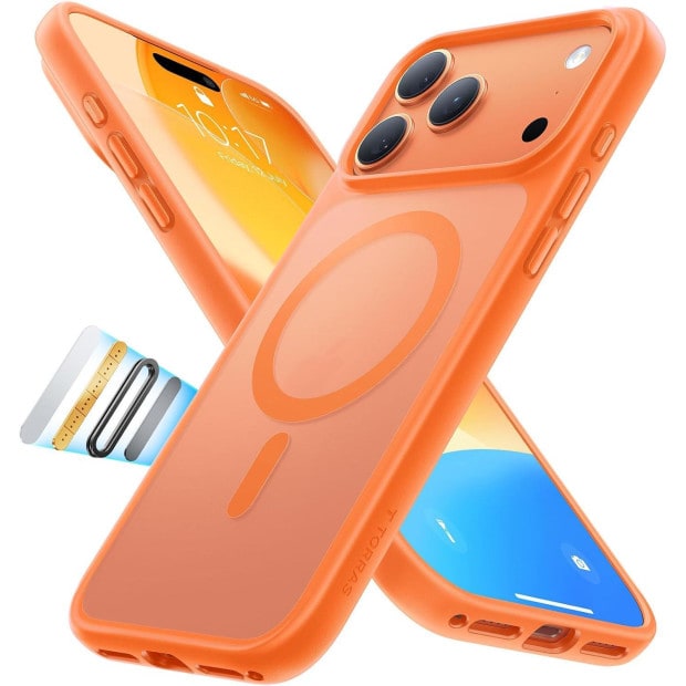Torras Guardian Magneth&uuml;lle f&uuml;r iPhone 17 Pro, Orange Handyh&uuml;lle - Bild 1