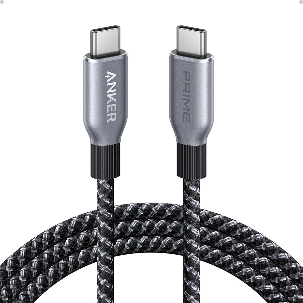 Anker Prime USB-C auf USB-C Kabel (90cm, 240W, Upcycled-Flechtgewebe), Schwarz - Bild 1