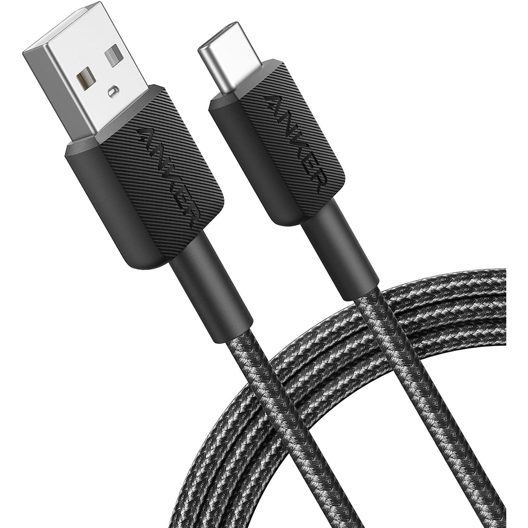 Anker 322 USB-A auf USB-C Kabel (180cm, Geflochten), Schwarz - Bild 1