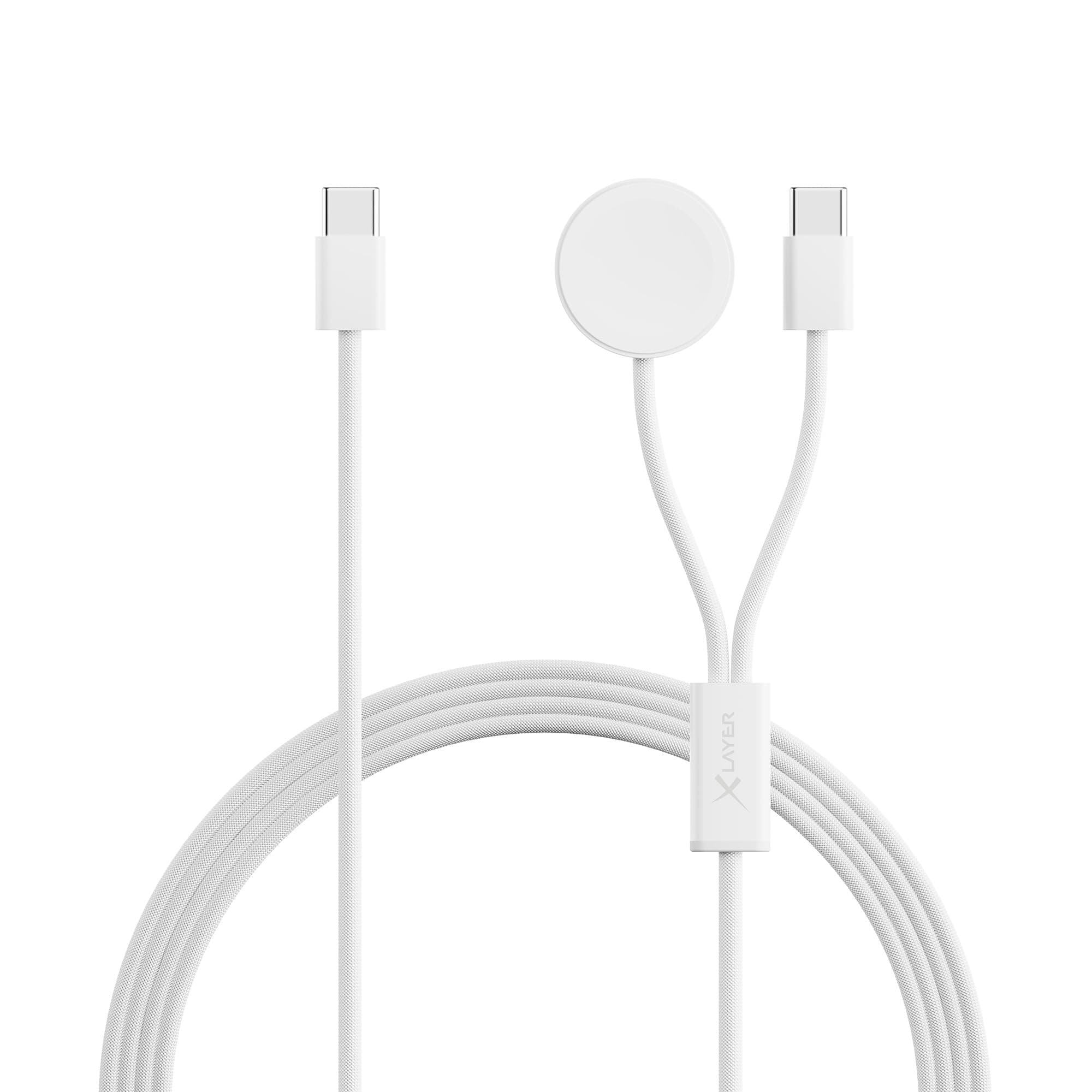 XLayer feingewebtes 2 in 1 Premium-Kabel mit USB Typ C & Apple Watch Charger - Bild 1