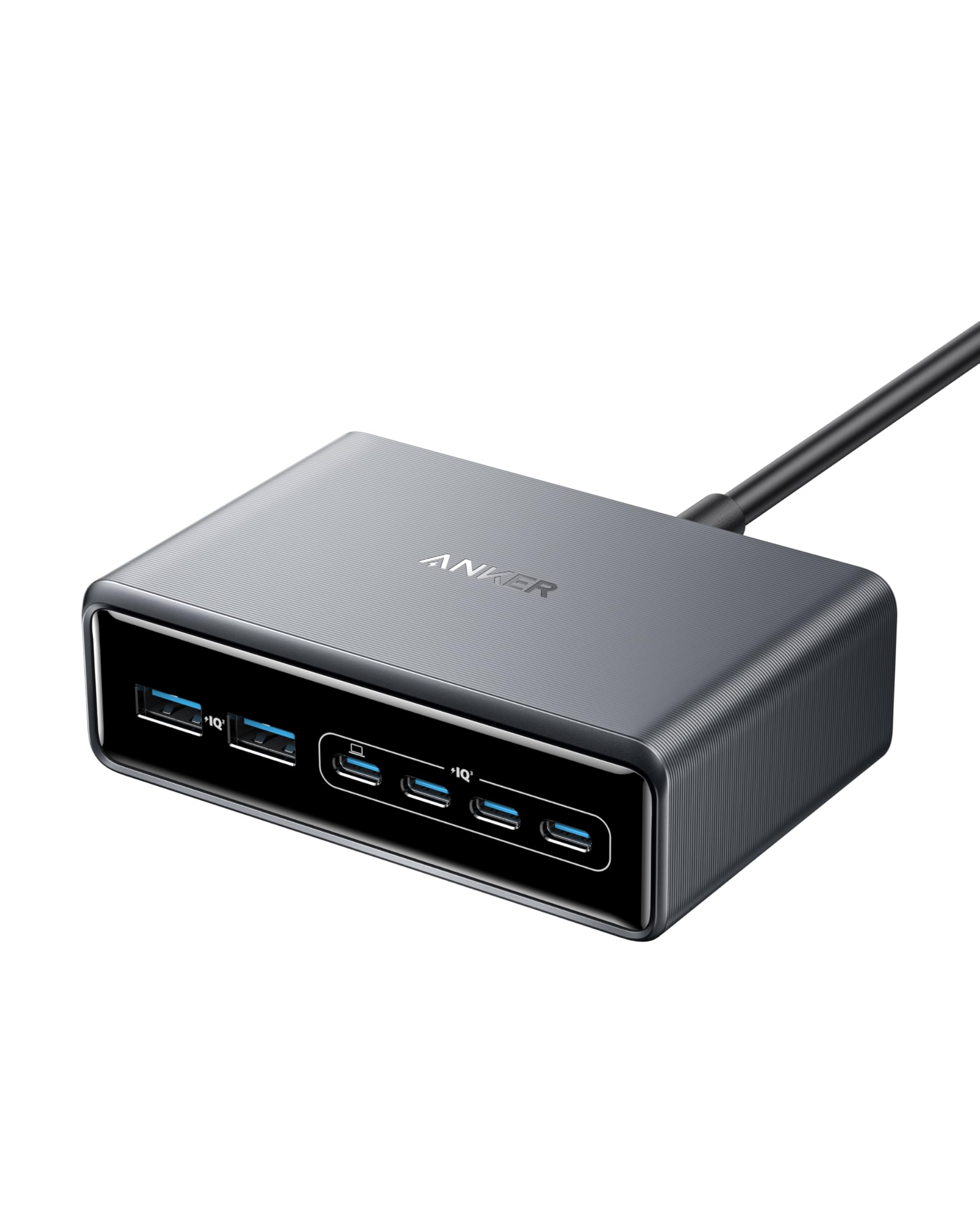 Anker Prime Ladeger&auml;t (200W, 6 Anschl&uuml;sse, GaN), USB-C und USB-A, Grau (PIQ mit PPS) - Bild 1