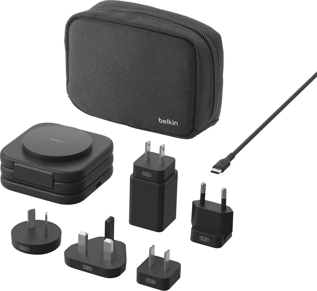 BELKIN BoostCharge Pro Magnetische kabellose 3-in-1-Reiseladestation mit Qi2 (15 W) (WIZ024HQBK) - Bild 1