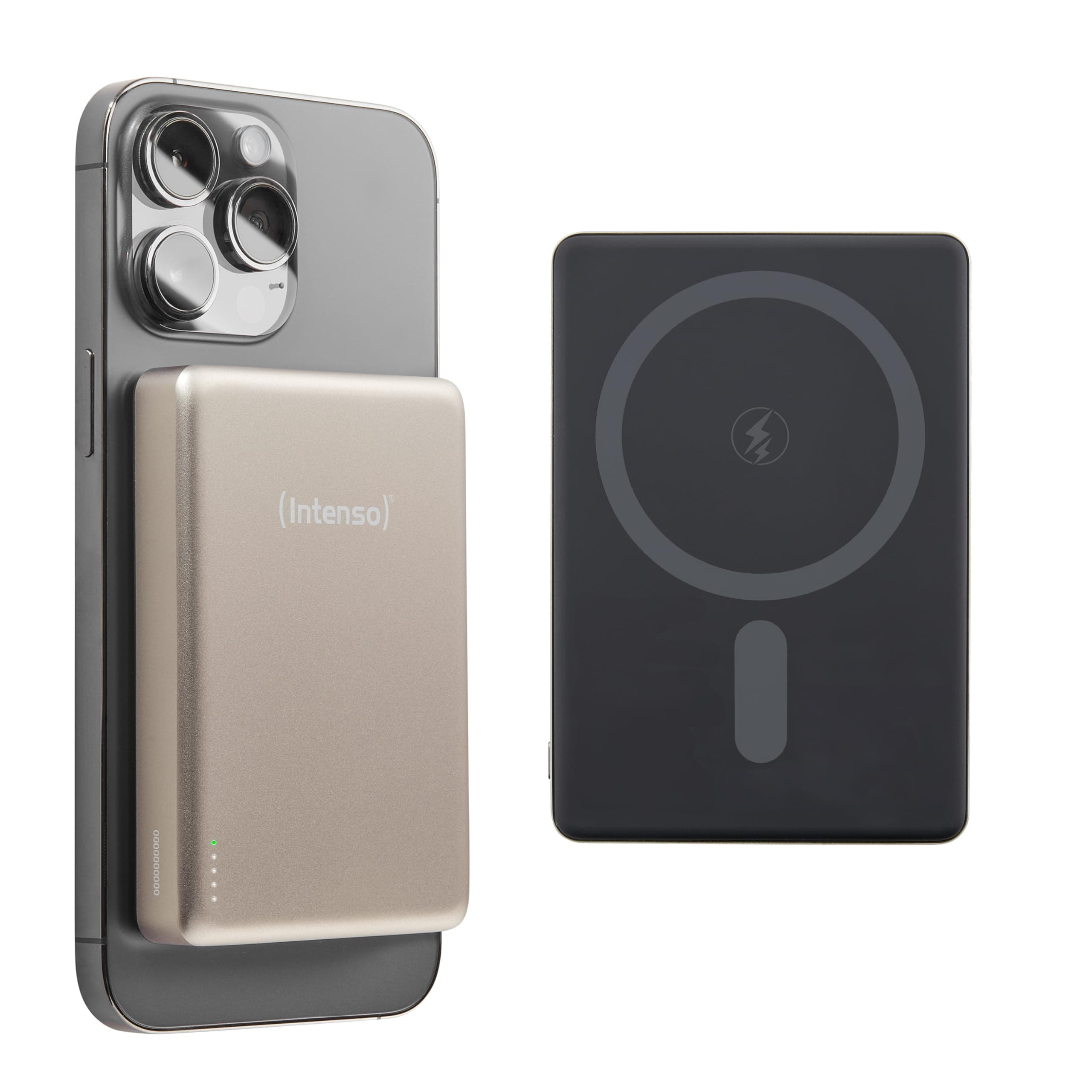 Intenso Intenso Magnetic Wireless Powerbank MW10000, 10000 mAh, Champagner (MagSafe, Wireless Charging 15W, USB-C PD 20W, 7344031) - Bild 1
