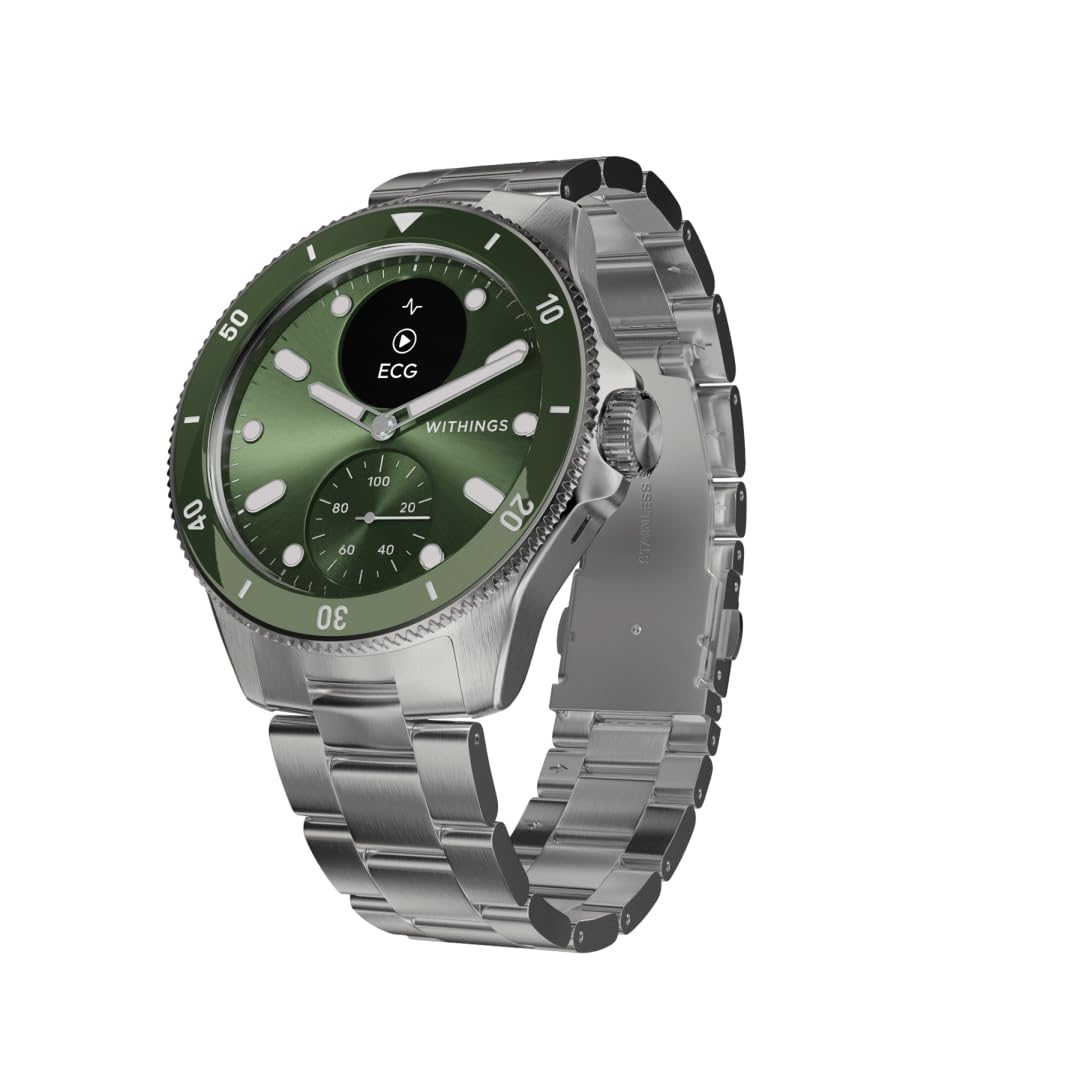 Withings ScanWatch Nova 42mm Gr&uuml;n/Silber Smartwatch (Herzfrequenzmessung, Schrittz&auml;hler) - Bild 1