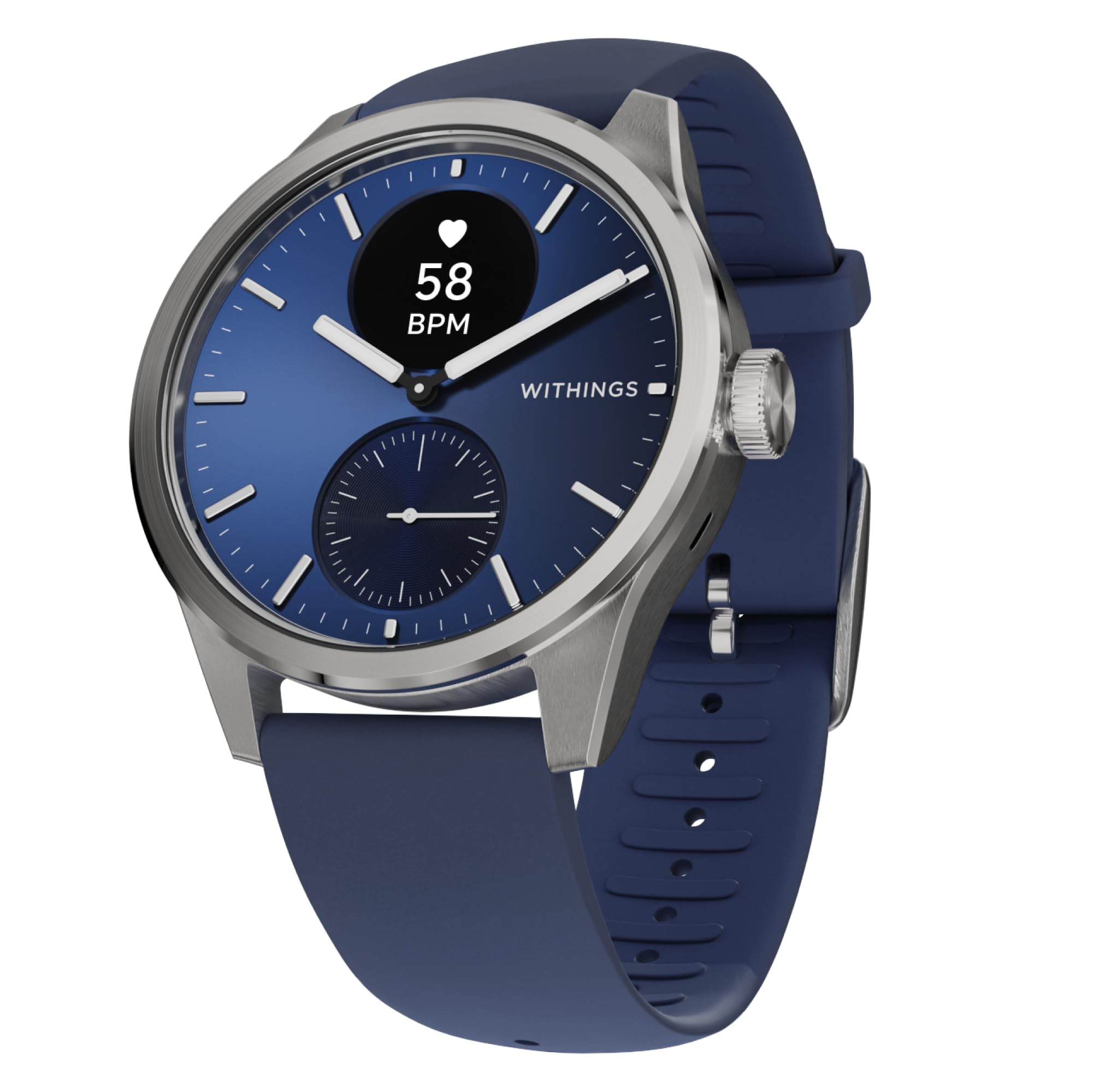 Withings ScanWatch 2 - 42mm Blau Smartwatch (Herzfrequenzmessung, Schrittz&auml;hler, Schlaf-Tracking) - Bild 1