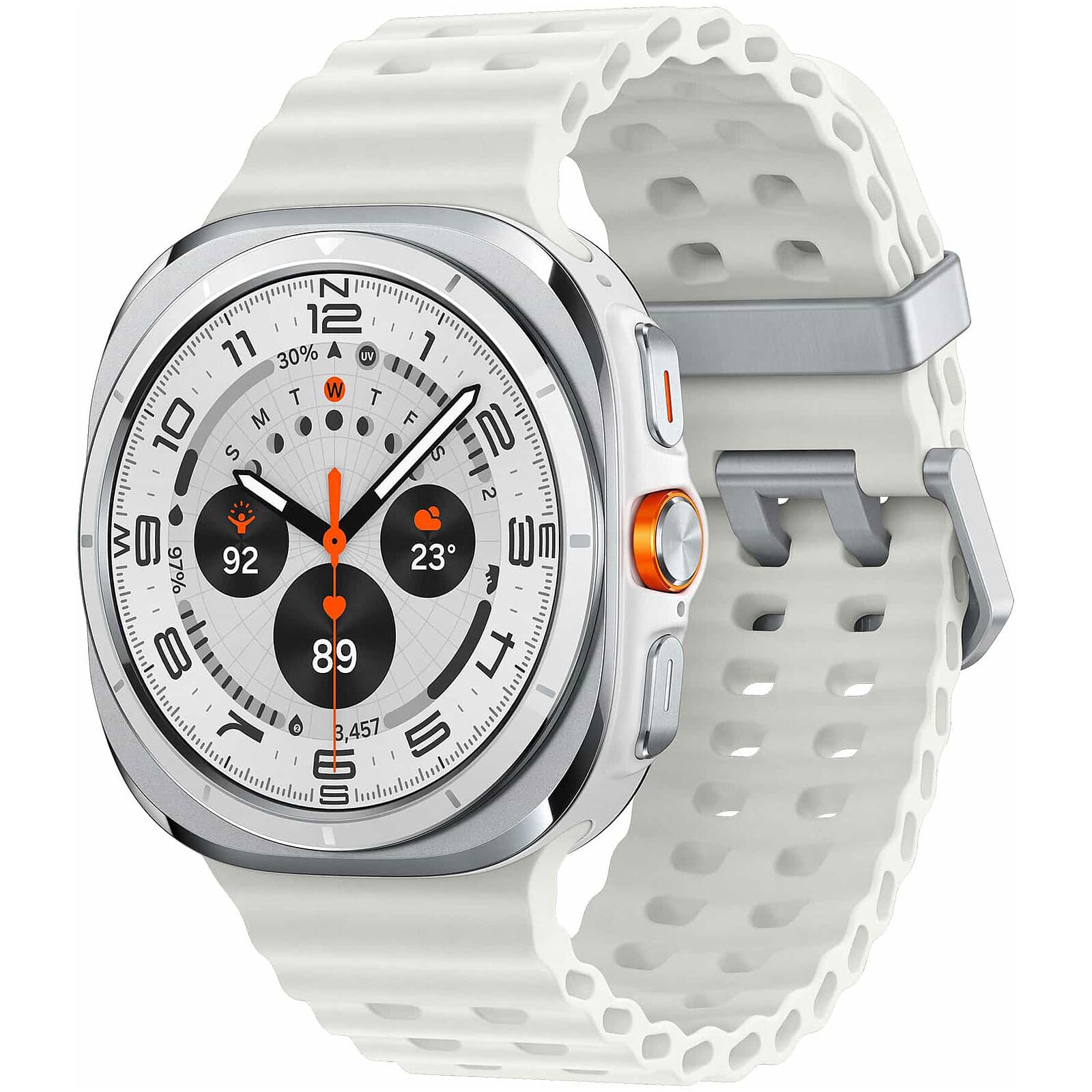 Samsung Galaxy Watch8 Classic, 46mm, Bluetooth, White - EU Smartwatch (Herzfrequenzmessung, Schrittz&auml;hler) - Bild 1