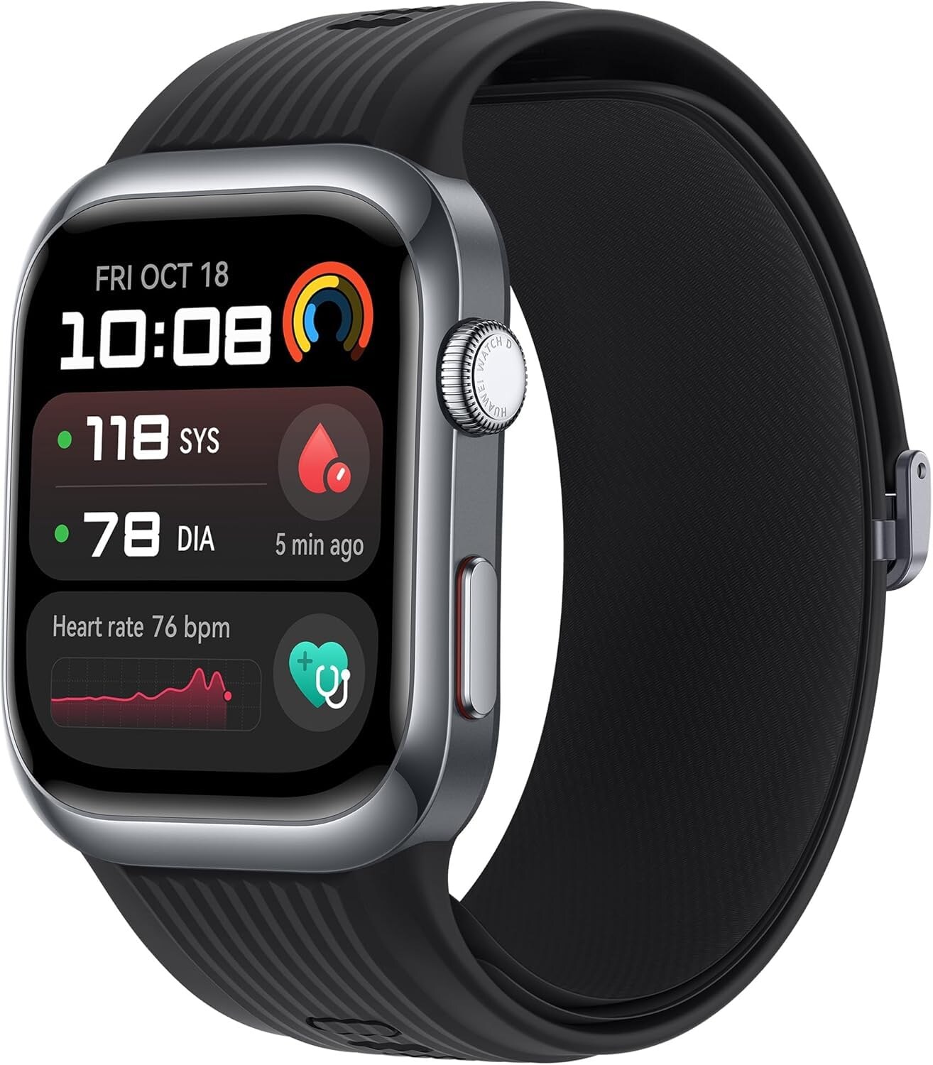 Watch D2, Black Smartwatch (Ambulante 24h-Blutdruckmessung)