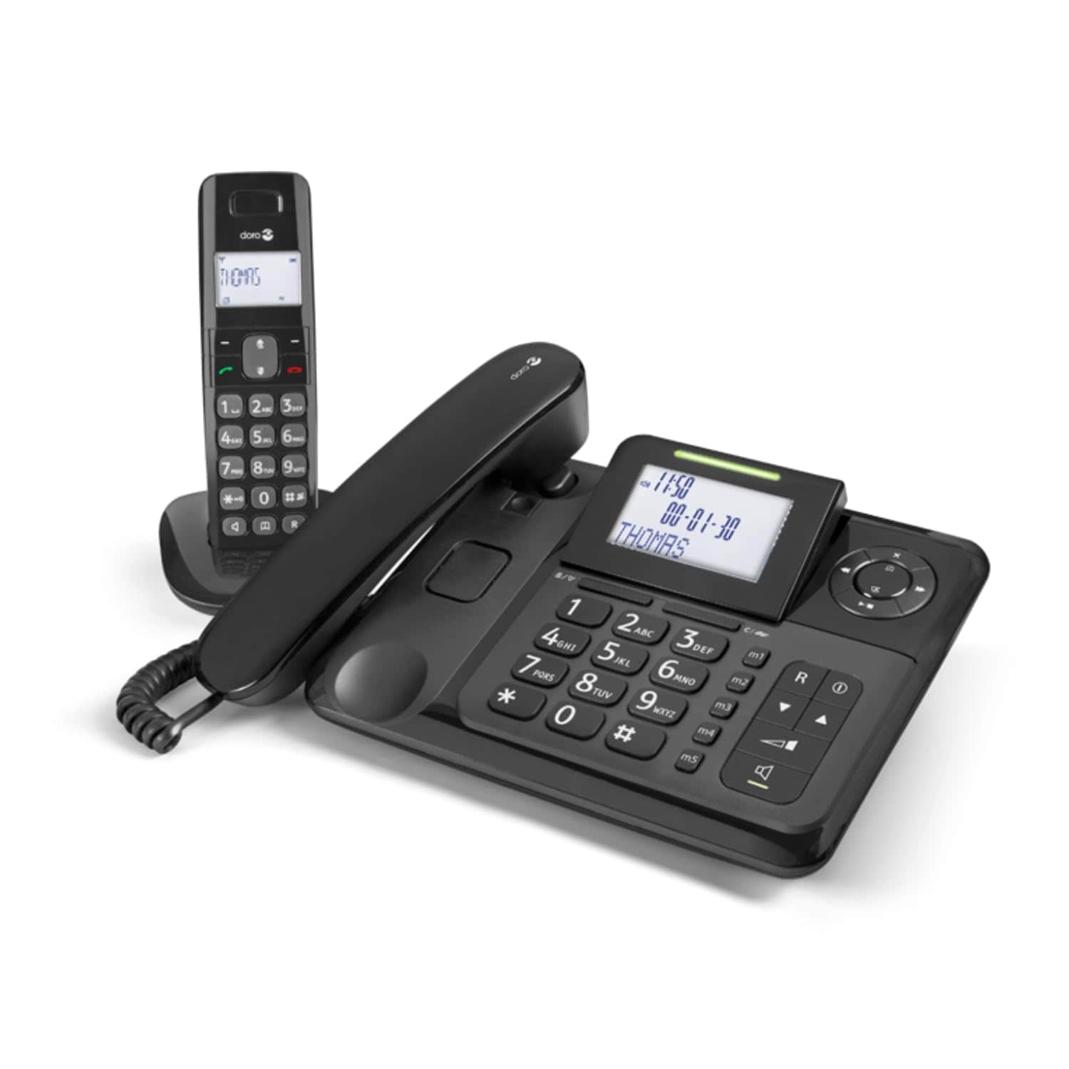 Doro Comfort 4005 Combo Schwarz Schnurgebundenes Telefon mit Mobilteil (Seniorentelefon, Gro&szlig;e Tasten, 1 Mobilteil) - Bild 1