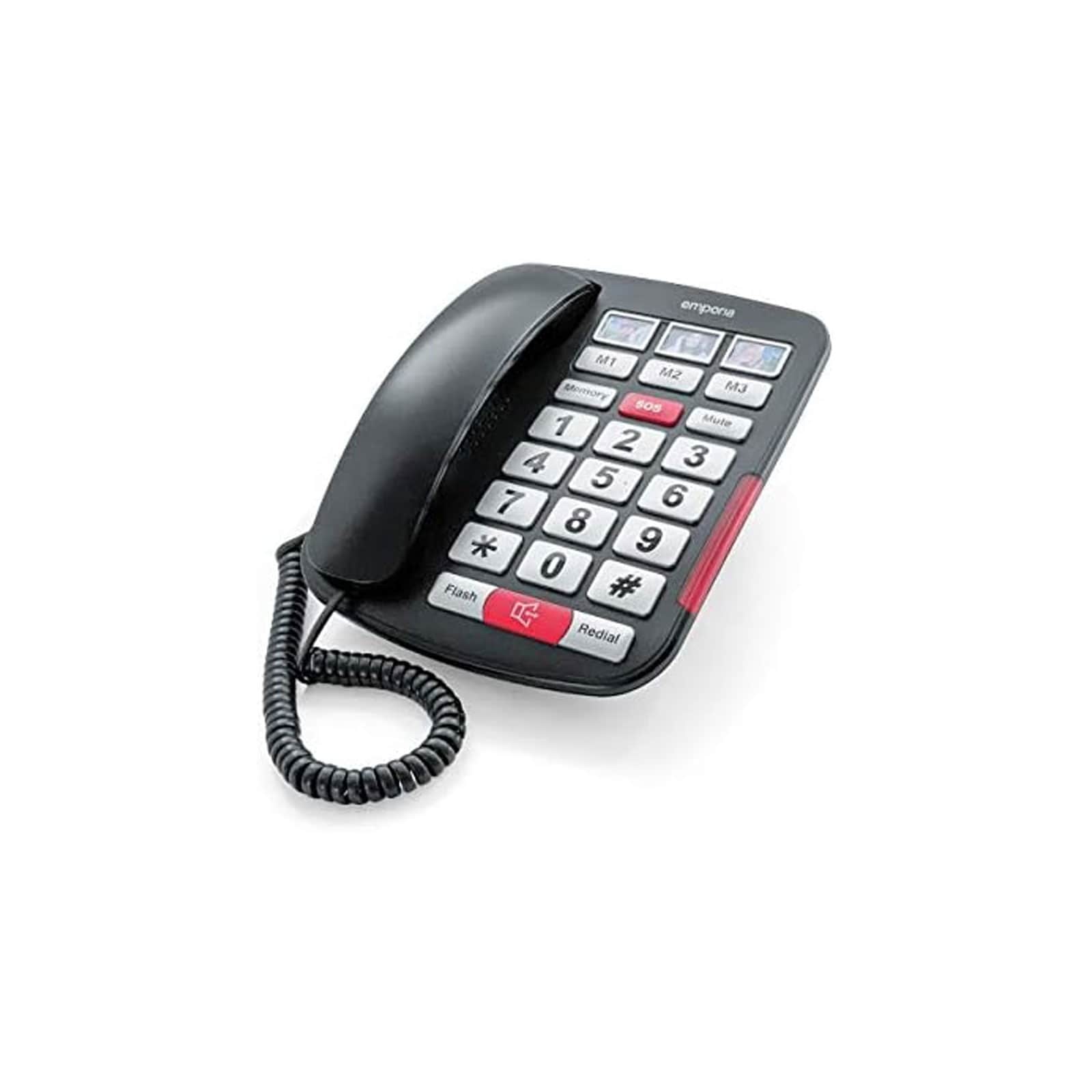 Emporia AMPLi40 Schwarz Schnurgebundenes Telefon (Seniorentelefon, Gro&szlig;e Tasten) - Bild 1
