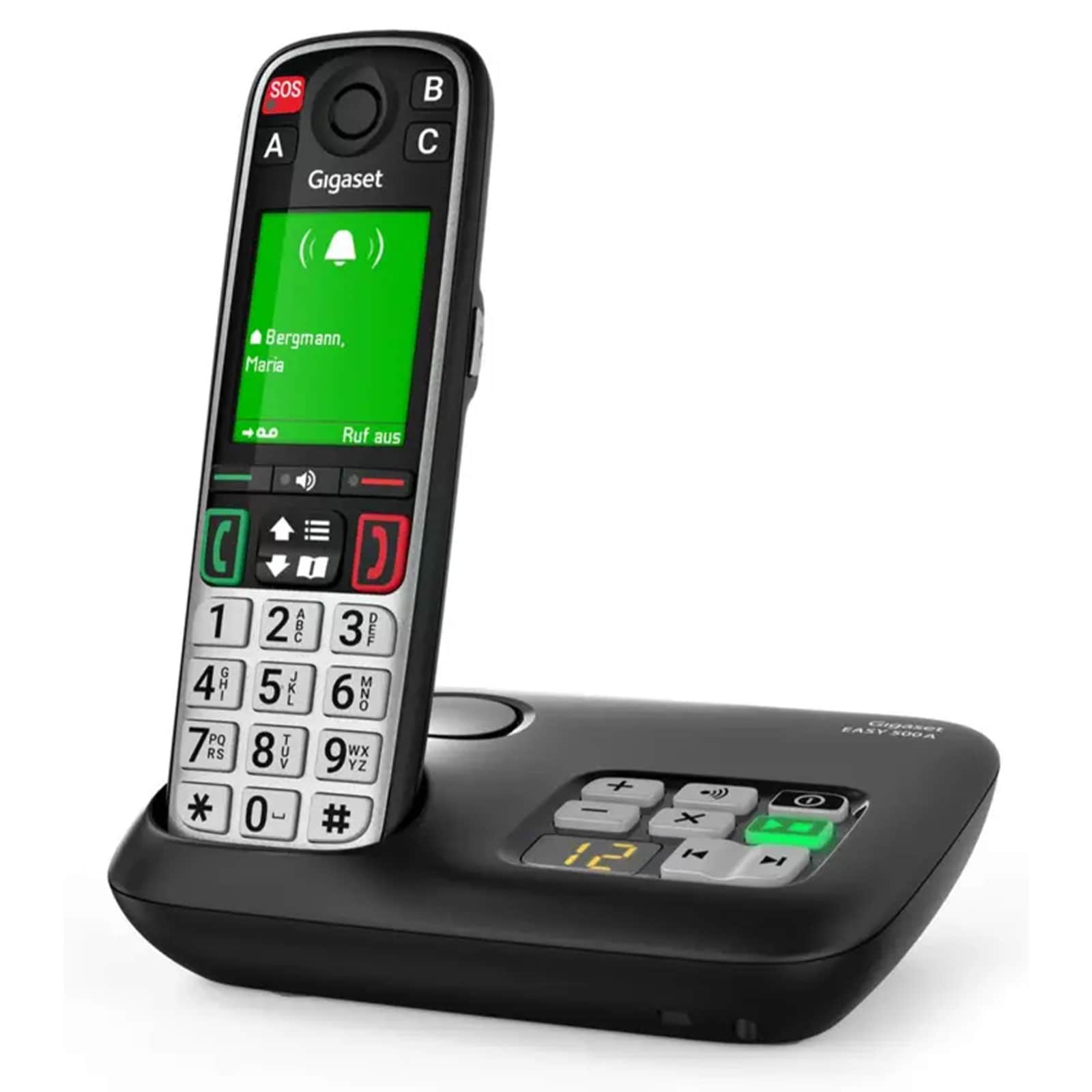 Gigaset EASY 500A, Schwarz Schnurloses Telefon (Seniorentelefon, Gro&szlig;e Tasten, Basisstation, 1 Mobilteil, mit Anrufbeantworter,) - Bild 1