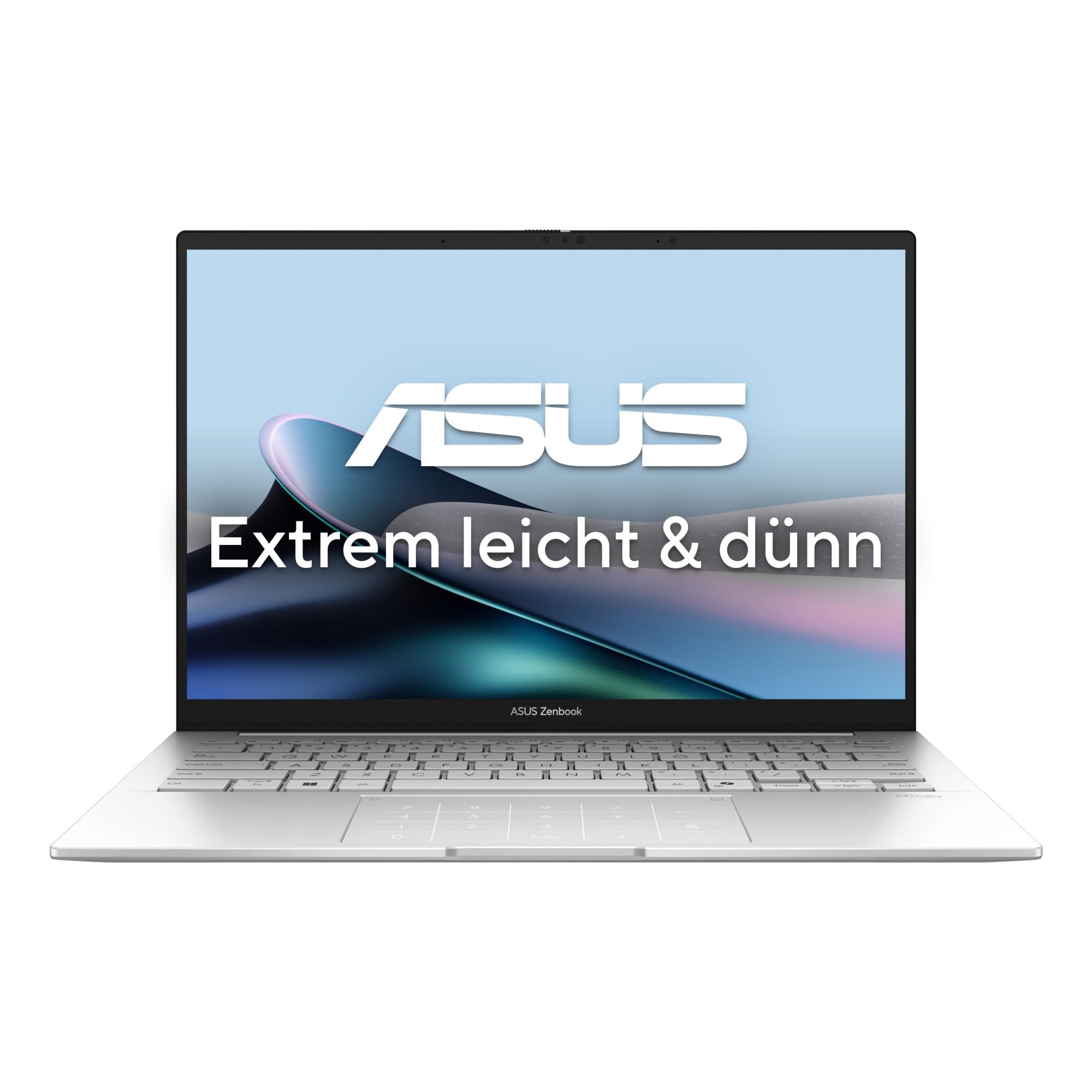 ASUS Zenbook 14 OLED 14 Zoll, Touch, WUXGA, Intel Core Ultra 9 285H, 32 GB, 1 TB SSD, Intel Arc 140T (UX3405CA-QL1307W, Foggy Silver, 60 Hz, 0,2 ms, DisplayHDR True Black 500) - Bild 1