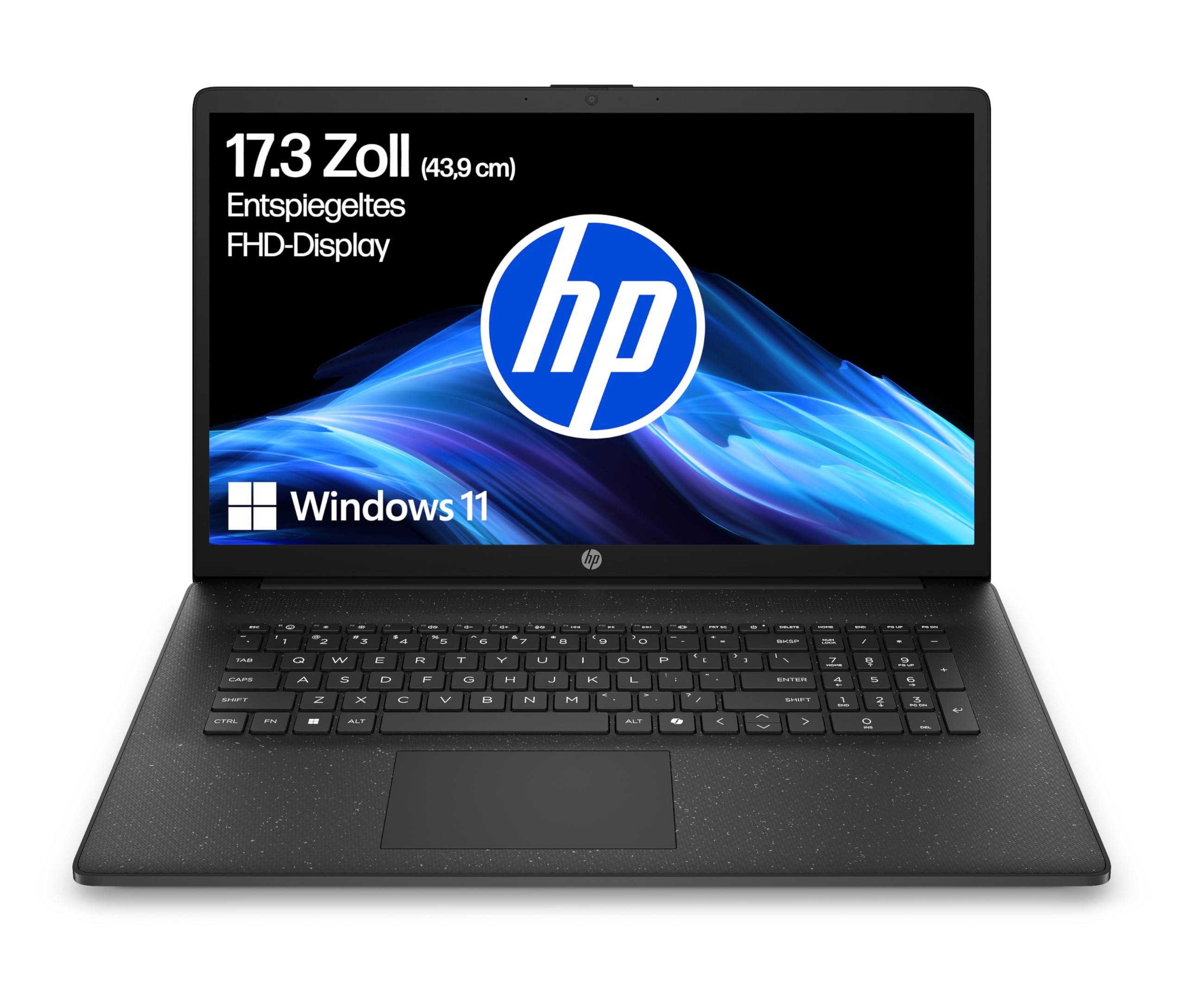HP 17-cp2260ng, Schwarz, 17,3 Zoll, Full HD, IPS, AMD Ryzen 5 7520U, 8 GB, 512 GB, AMD Radeon Notebook (BZ8R7EA) - Bild 1