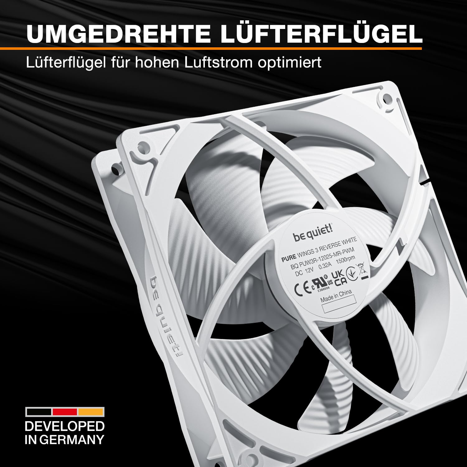 Be quiet! CPU-K&uuml;hler L&uuml;fter 120mm Pure Wings 3 White PWM Reverse 3er - Bild 1