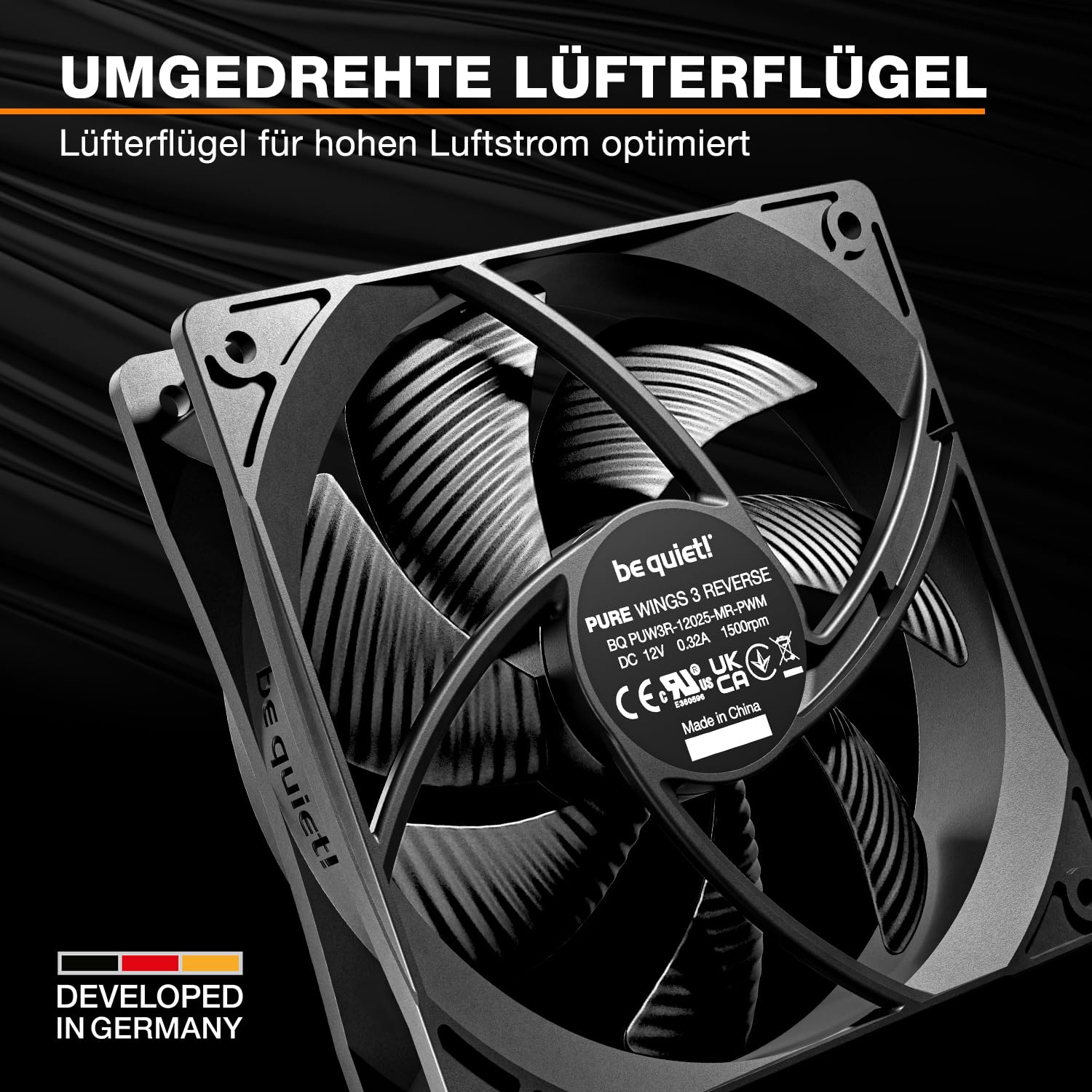 Be quiet! CPU-K&uuml;hler L&uuml;fter 120mm Pure Wings 3 PWM Reverse 3-Pack - Bild 1