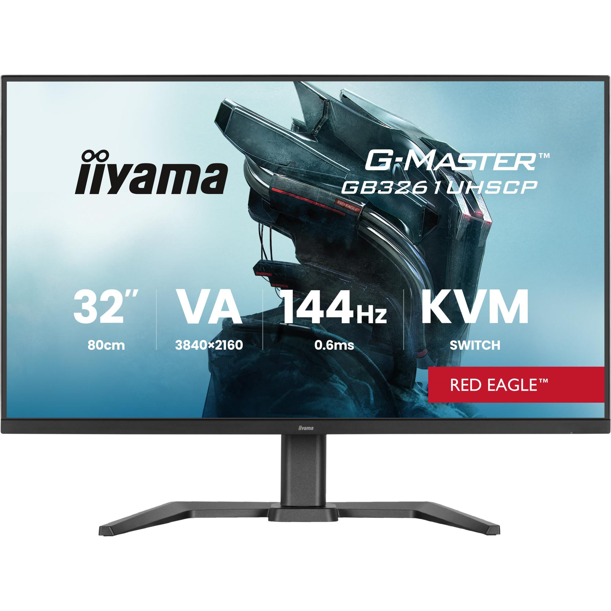 iiyama G-Master Red Eagle GB3261UHSCP-B1, Schwarz, 32 Zoll, 4K, VA, 144 Hz, 0,6 ms Gaming-Monitor (VA, HDR10, HDMI x2, DisplayPort, H&ouml;henverstellbar, AMD FreeSync Premium) - Bild 1