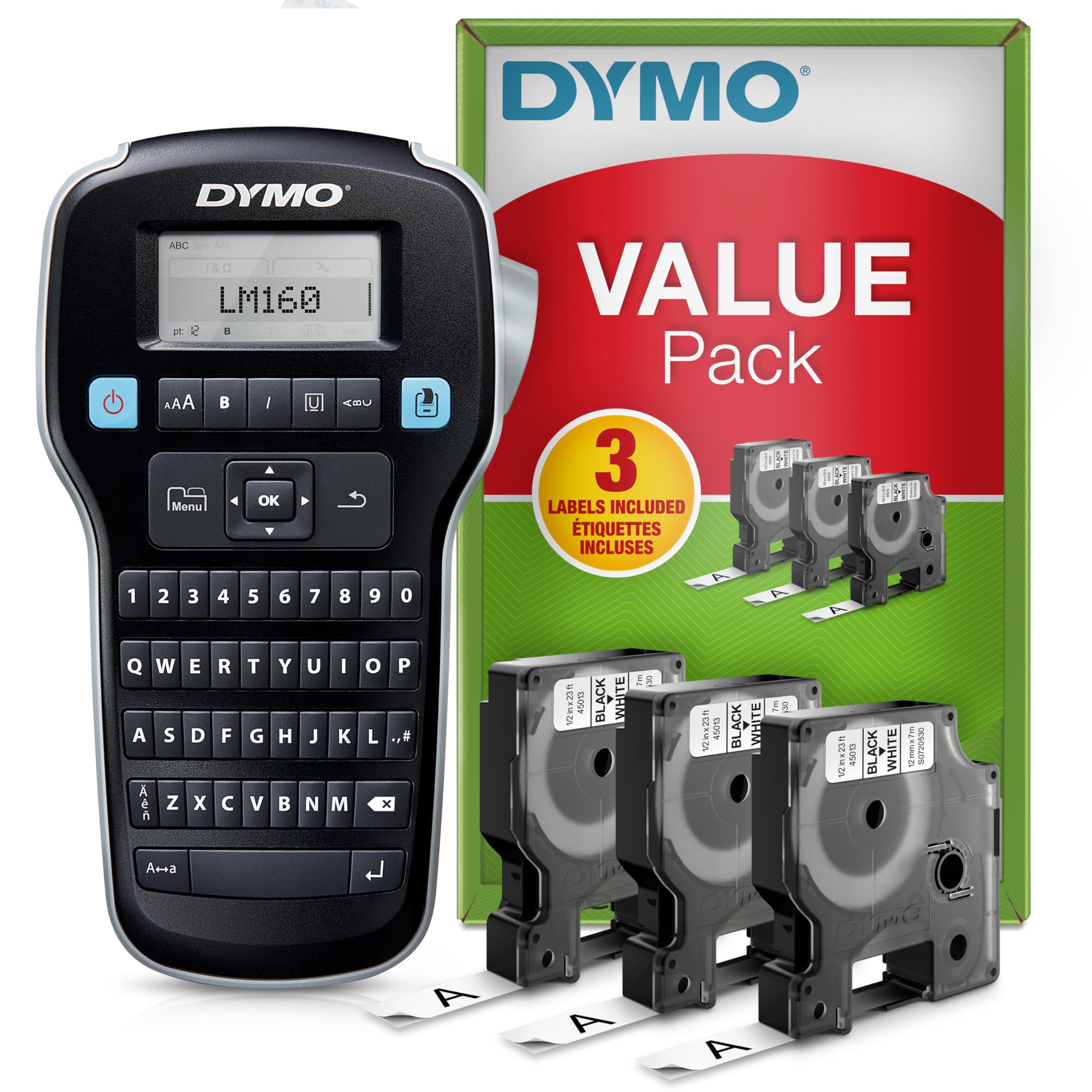 Dymo LabelManager 160 Starter-Set m. 3 D1-B&auml;nder 12mm Qwerty Beschriftungsger&auml;t - Bild 1