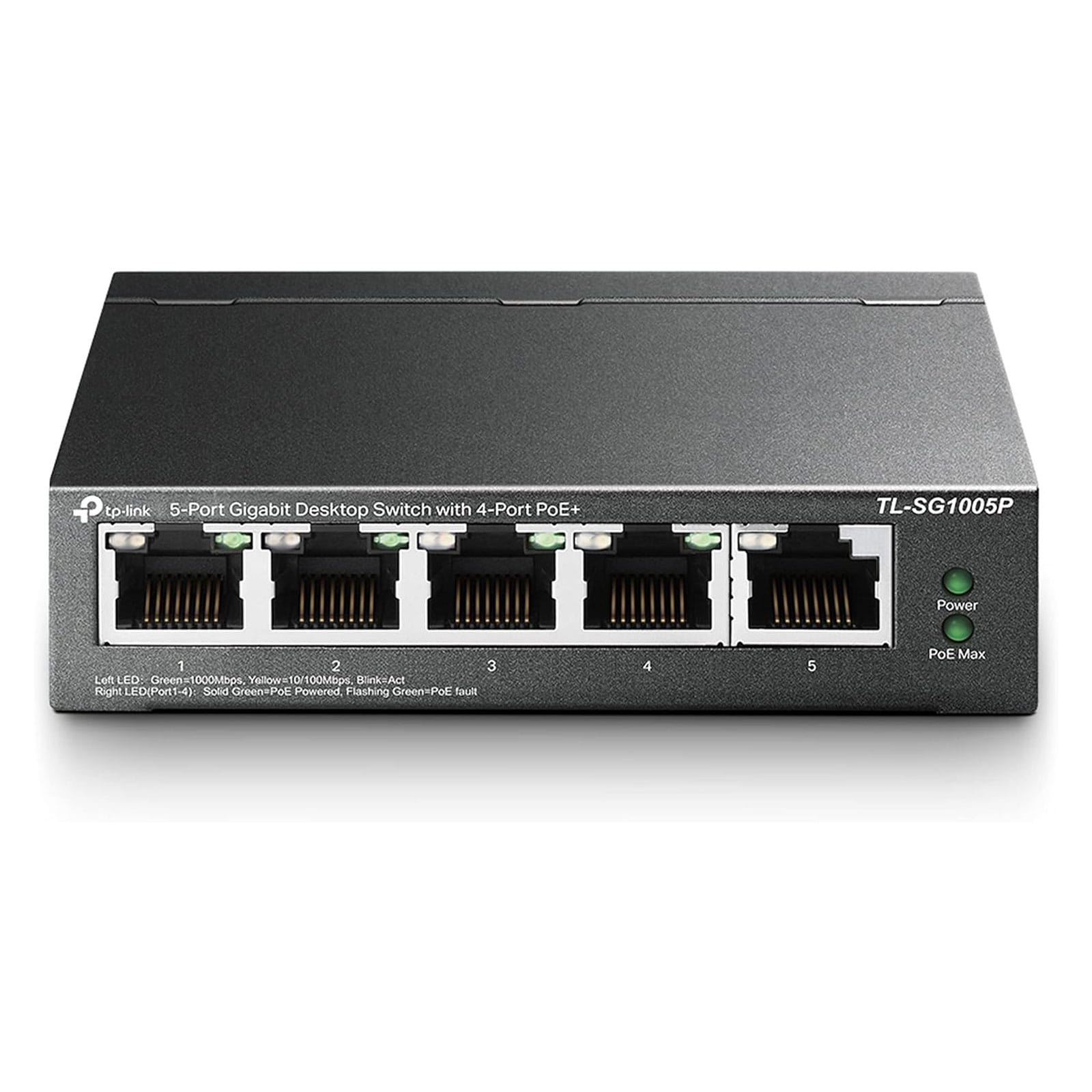 TP-Link Netzwerk-Switch TL-SG1005P, Unmanaged Gigabit Ethernet (10/100/1000), Power over Ethernet (PoE), Schwarz - Bild 1