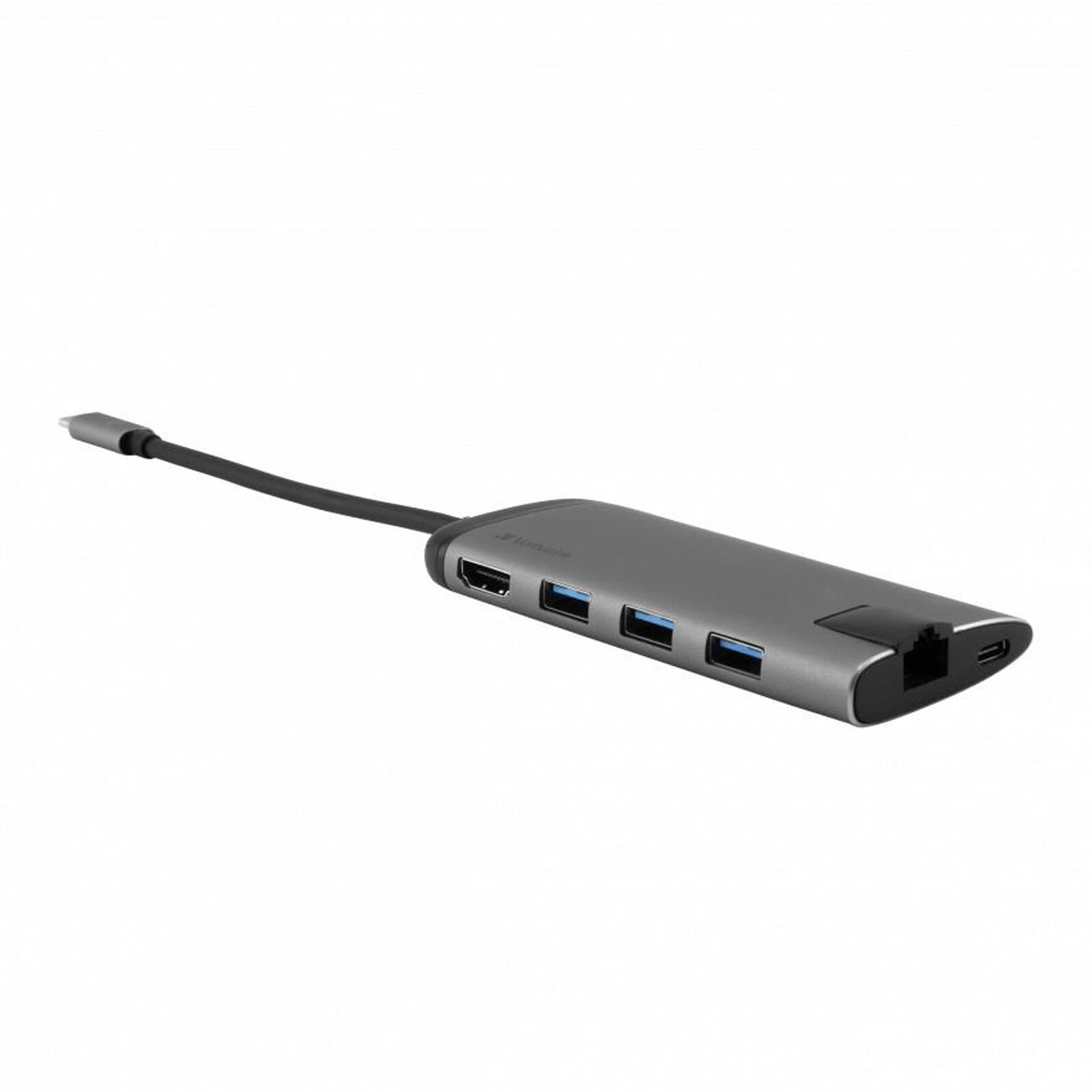 USB-C Multiport Hub 3x USB 3.1, HDMI, SD, RJ45 Adapter Schwarz