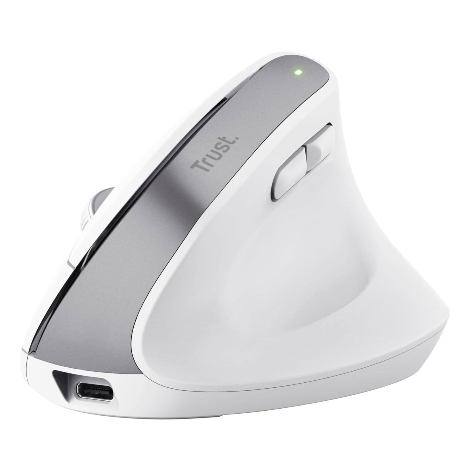 Trust Bayo+ Ergonomische kabellose Maus f&uuml;r mehrere Ger&auml;te, Wei&szlig; (25399) - Bild 1