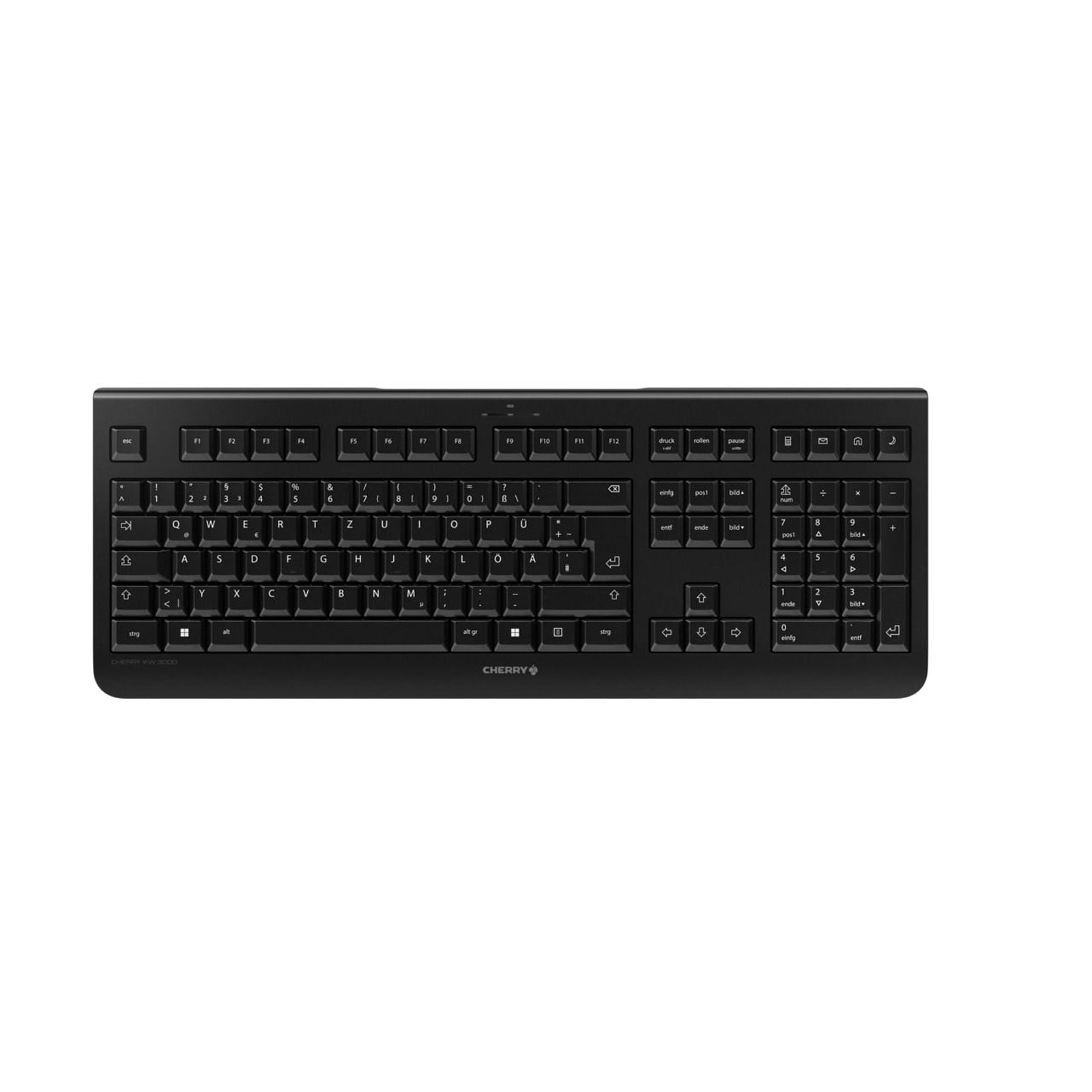 CHERRY KW 3000 Tastatur, Schwarz (Funk, DE-Layout, Rubberdome, ger&auml;uscharm) - Bild 1
