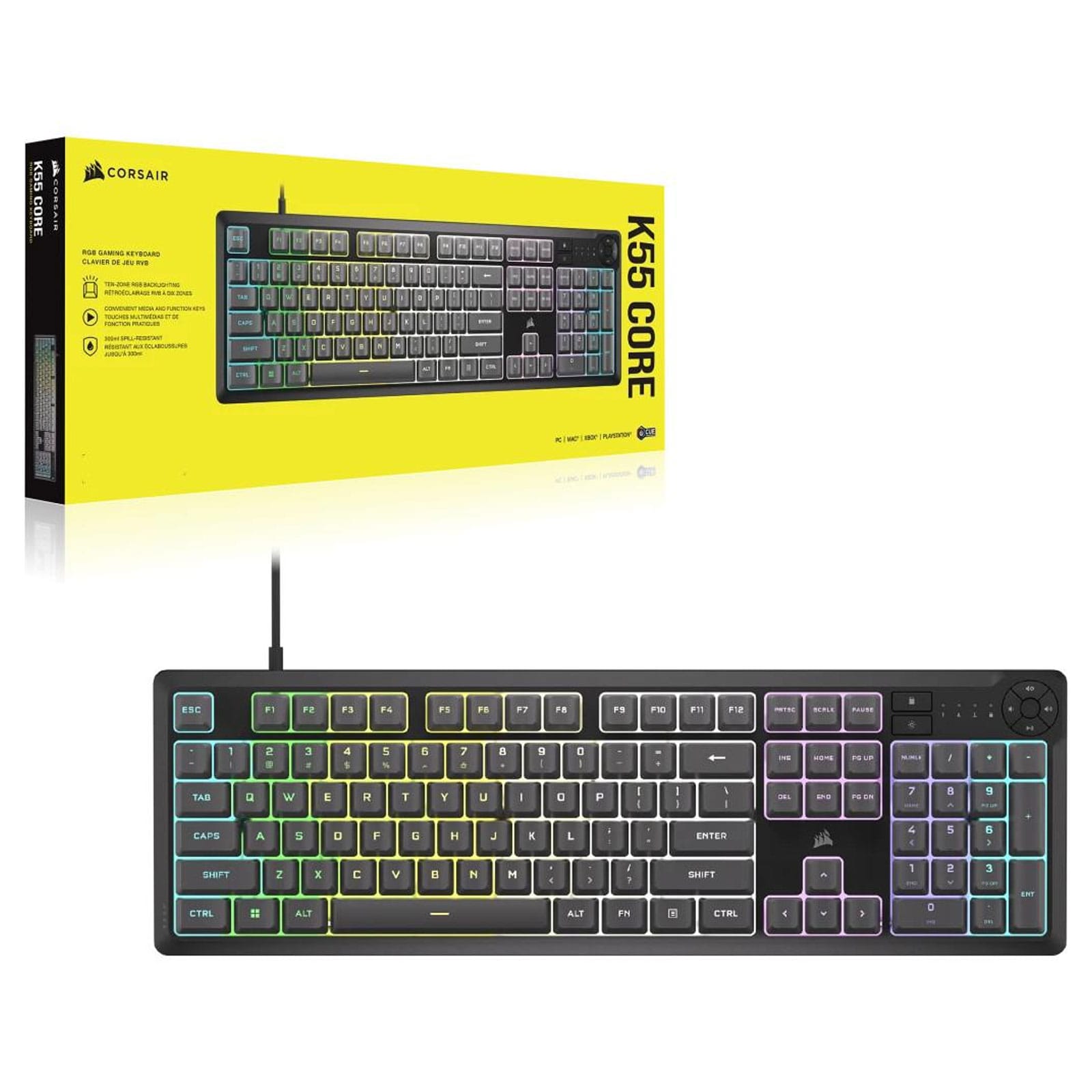 Corsair K55 CORE RGB Gaming-Tastatur - Bild 1