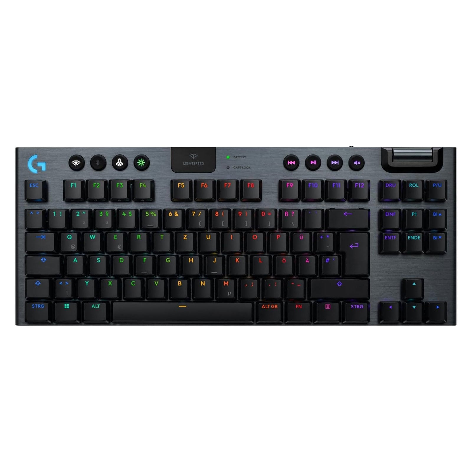 Logitech G G915 X LIGHTSPEED TKL flache kabellose Gaming-Tastatur mit Double-Shot-PBT-Tastenkappen - Bild 1