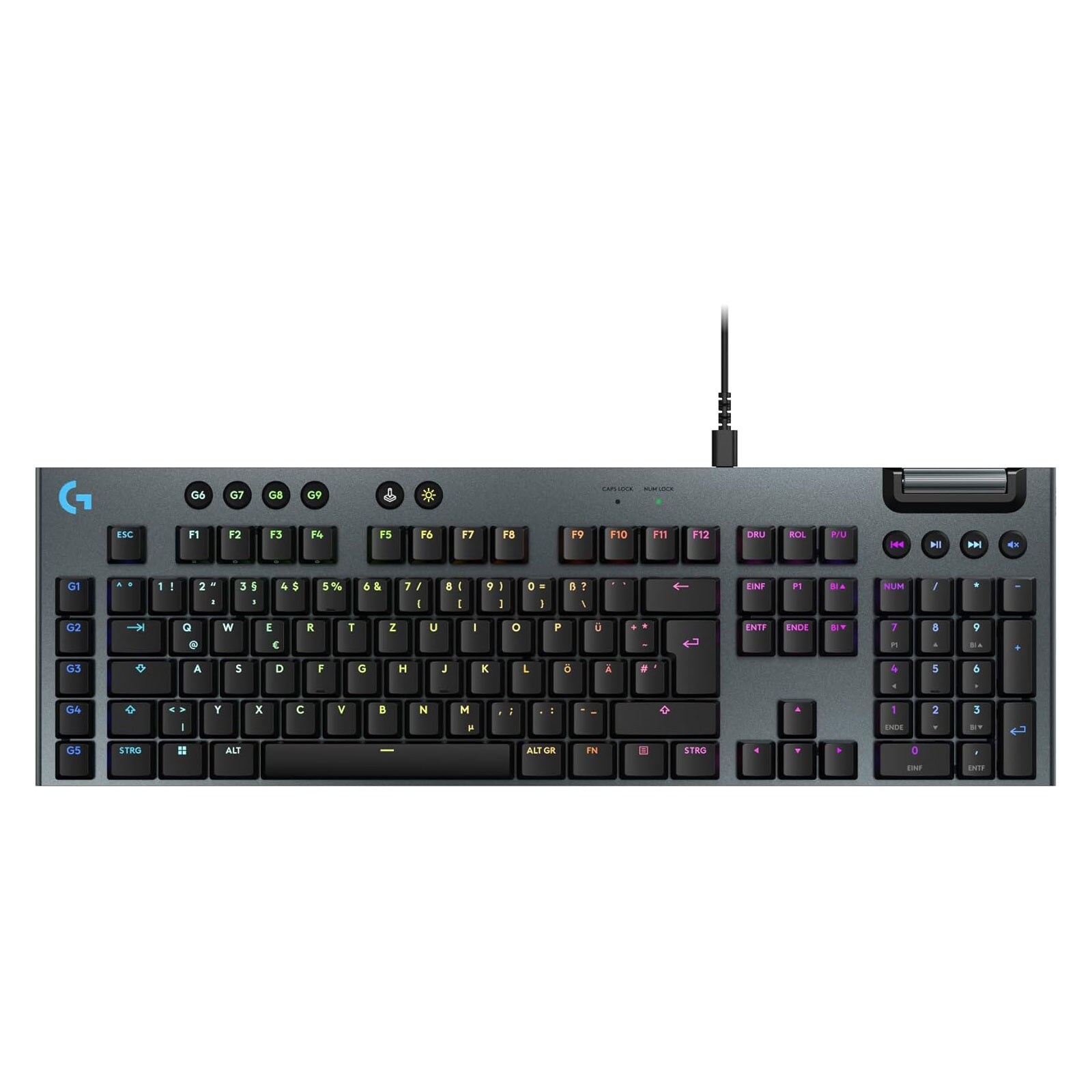 G G915 X, flache kabelgebundene, mechanische Gaming-Tastatur mit Double-Shot-PBT-Tastenkappen