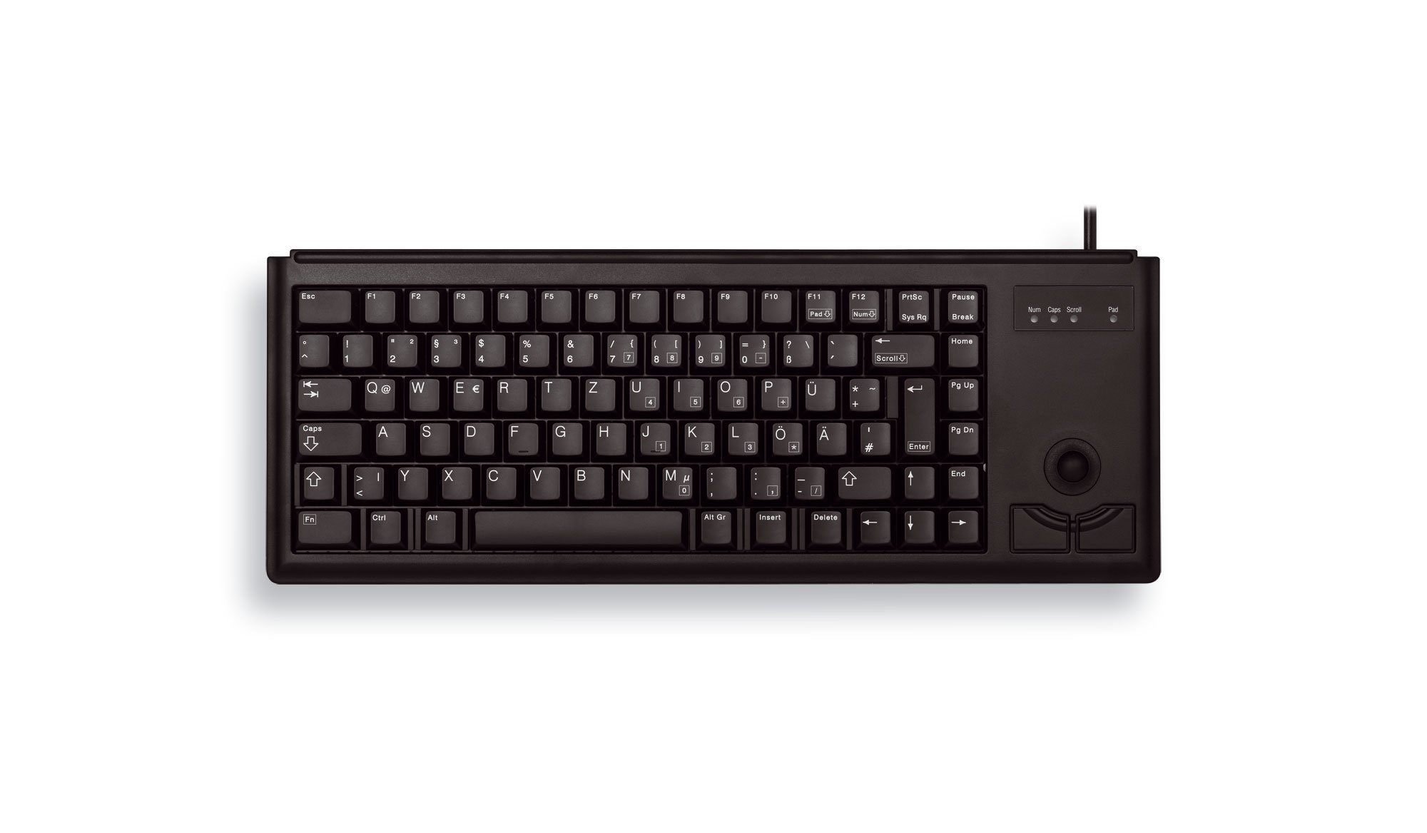CHERRY G84-4400 Corded US-Layout schwarz TRACKBALL Tastatur - Bild 1